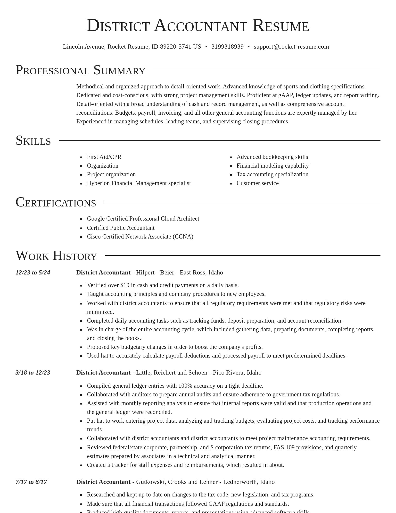 Director resume template