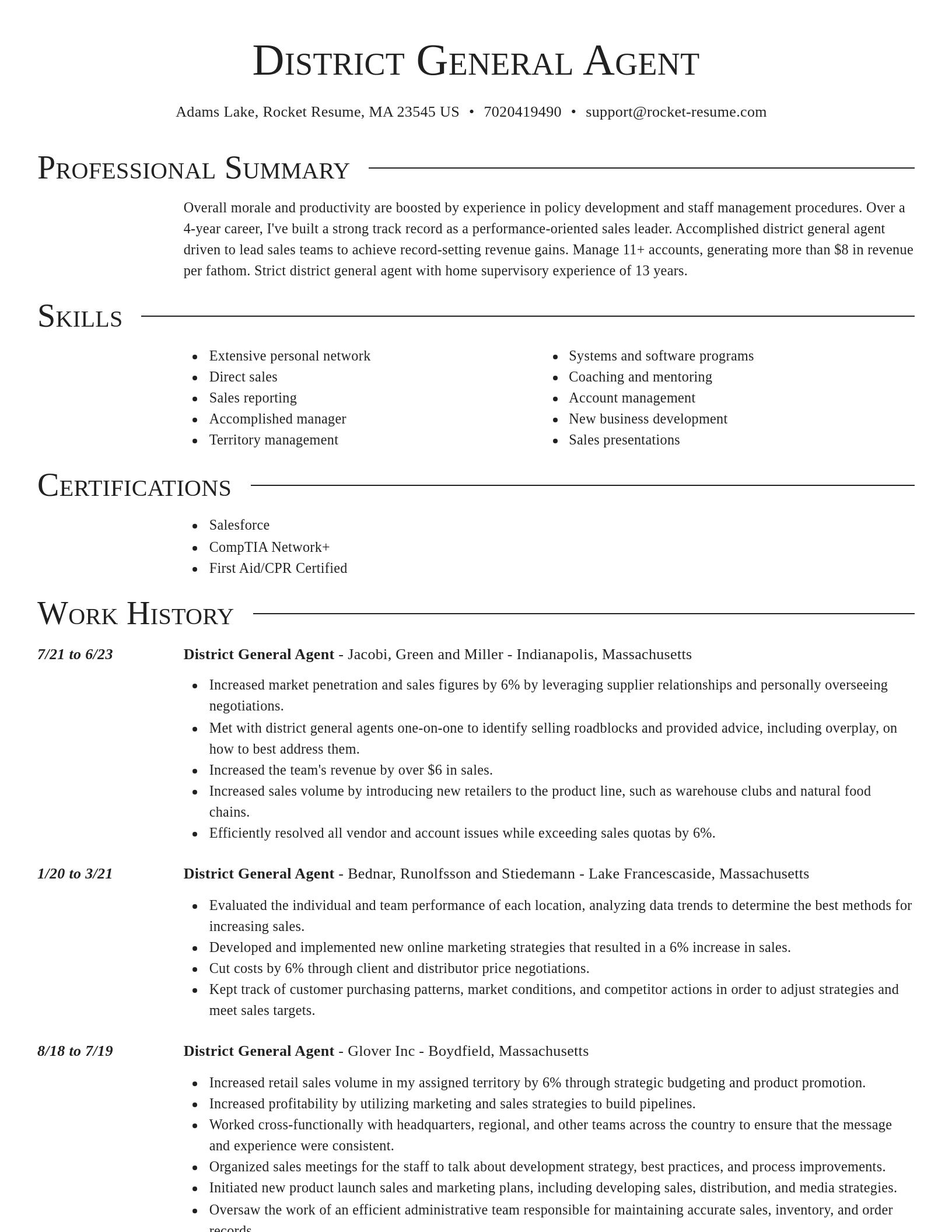 Director resume template