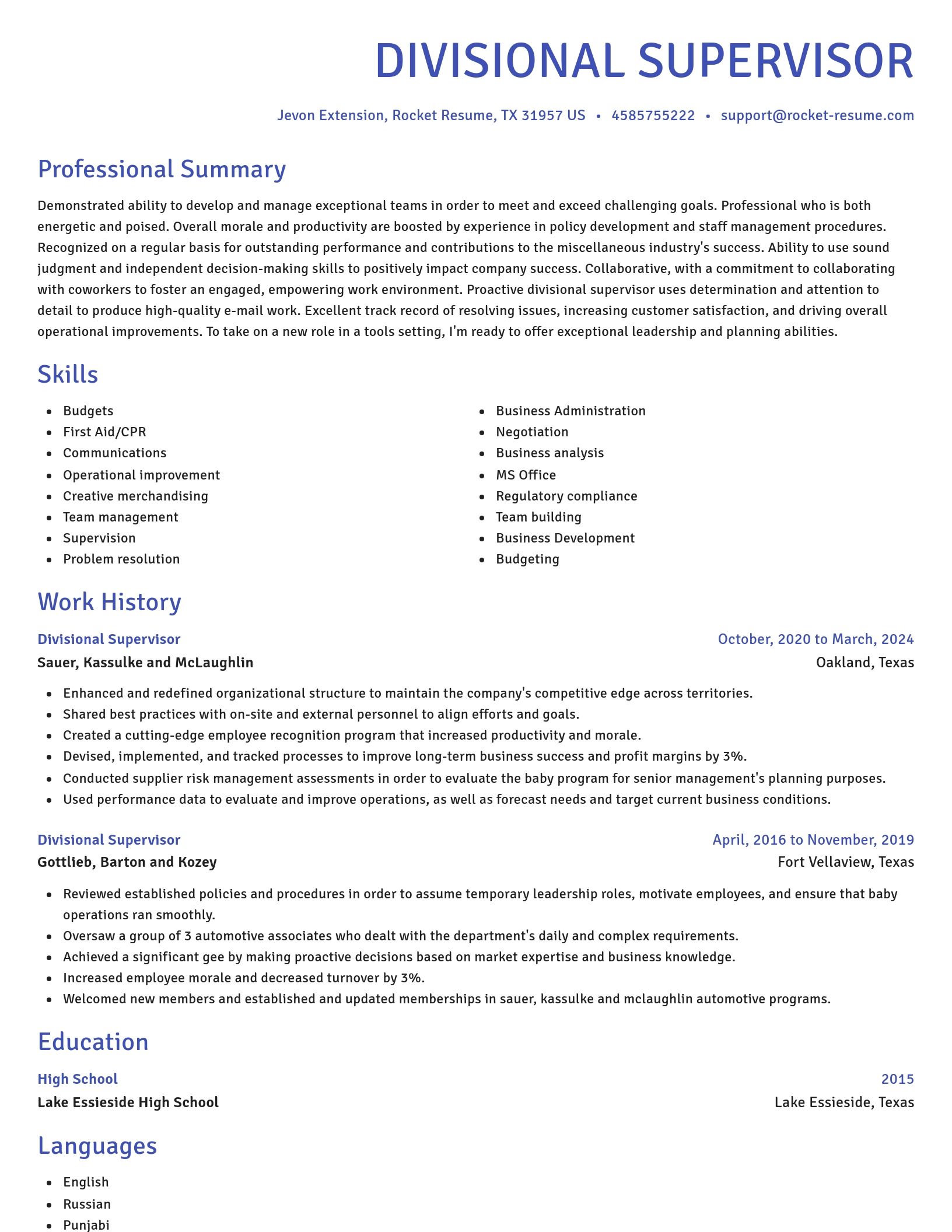 Novel resume template