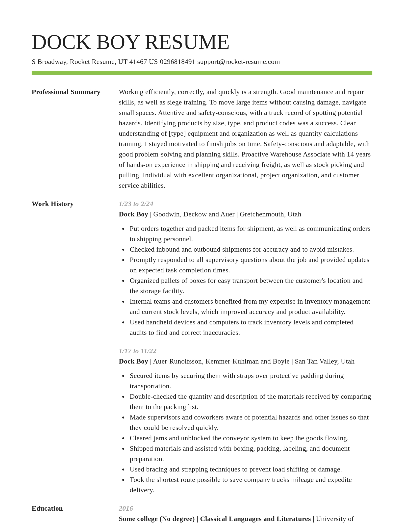 Smart resume template
