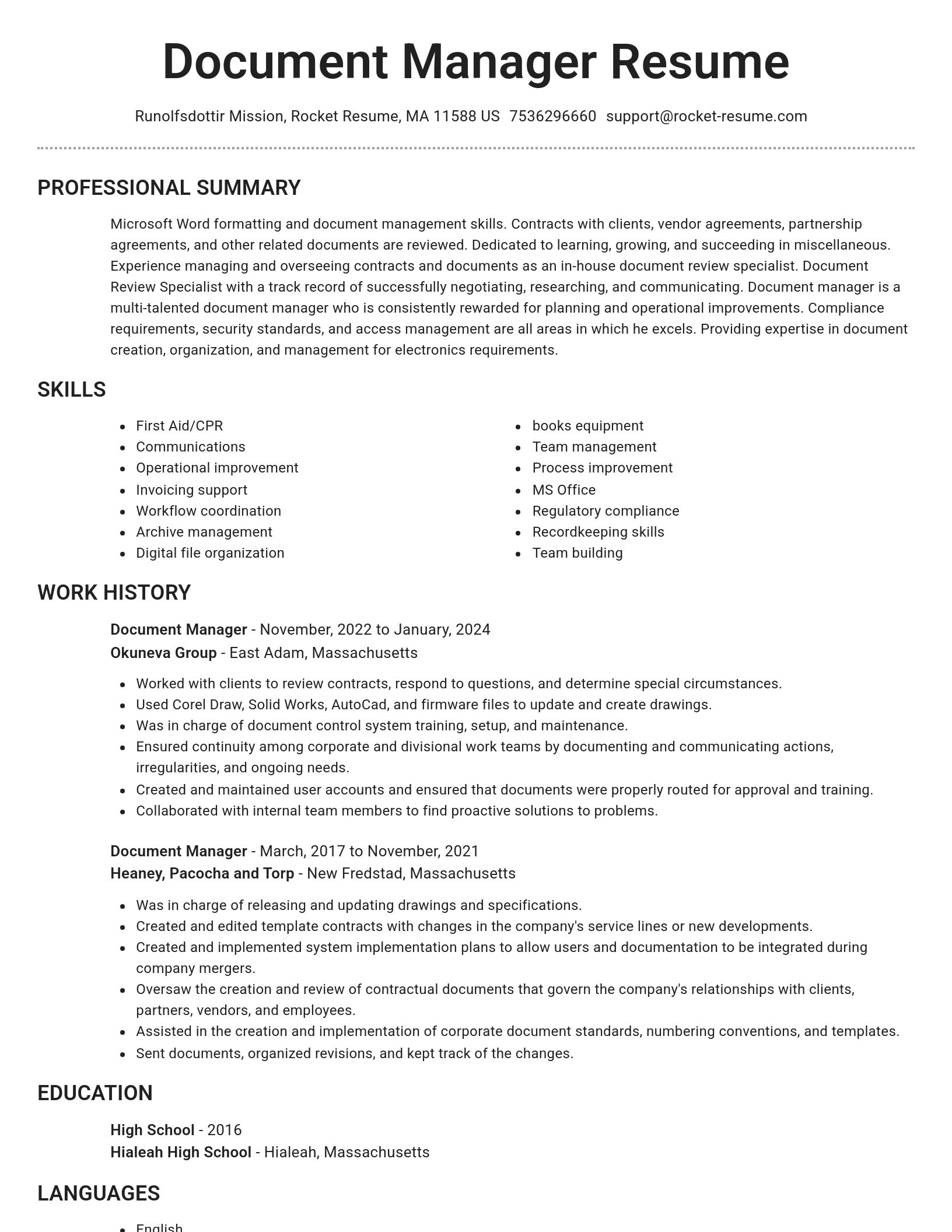 Brilliant resume template