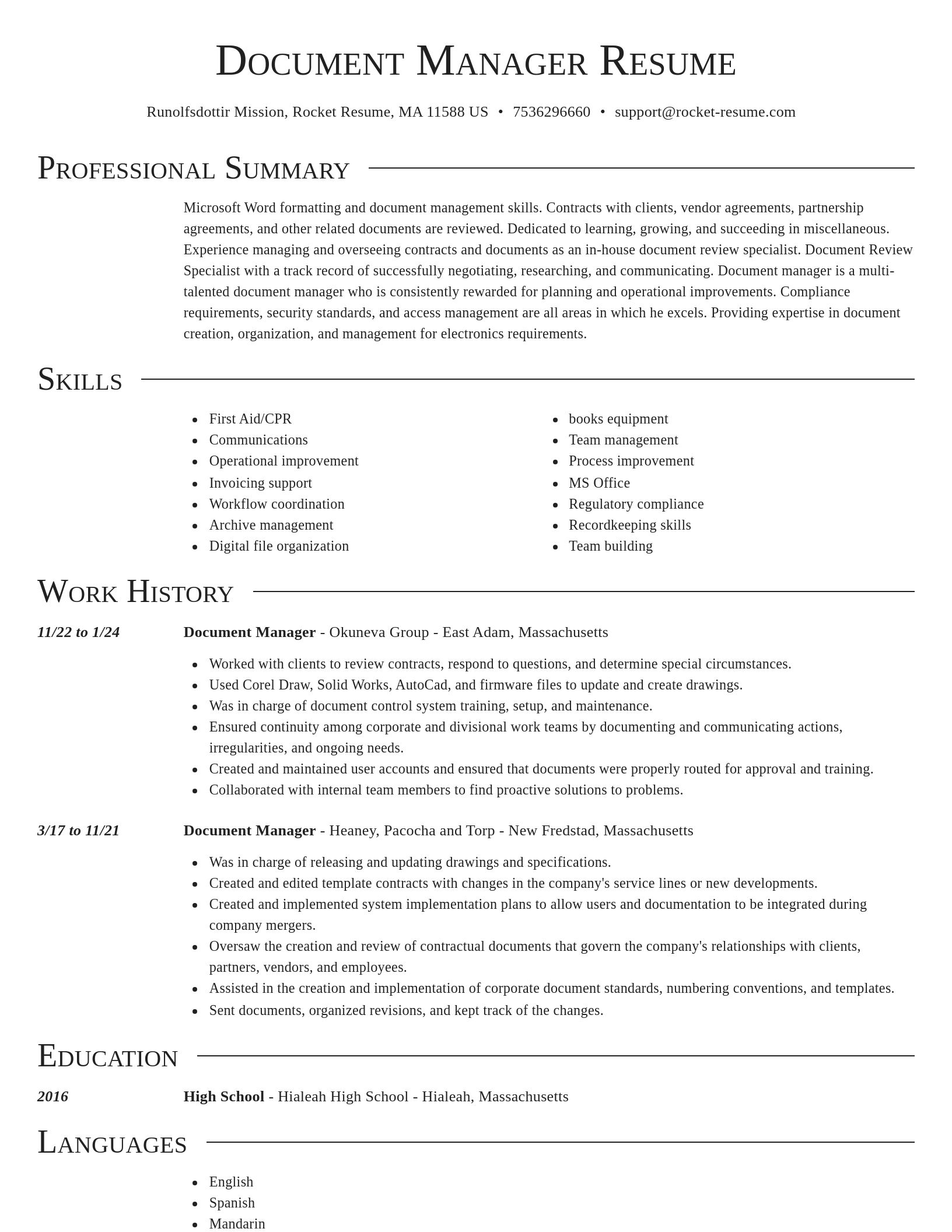 Director resume template