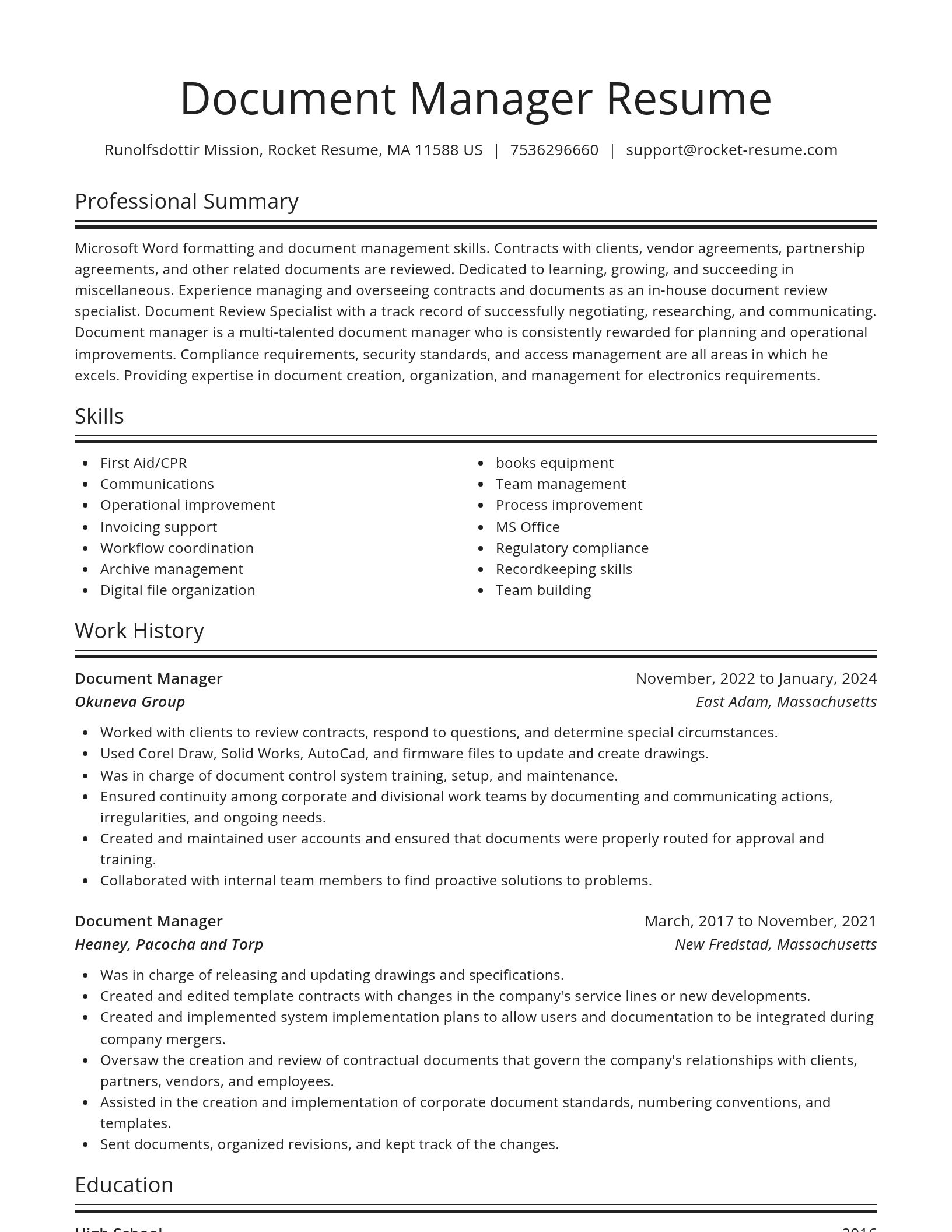 Spotlight resume template