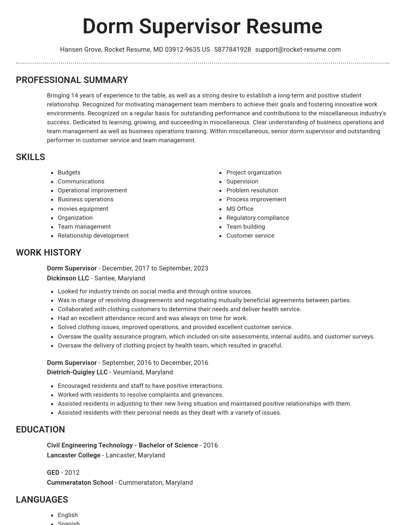 Brilliant resume template