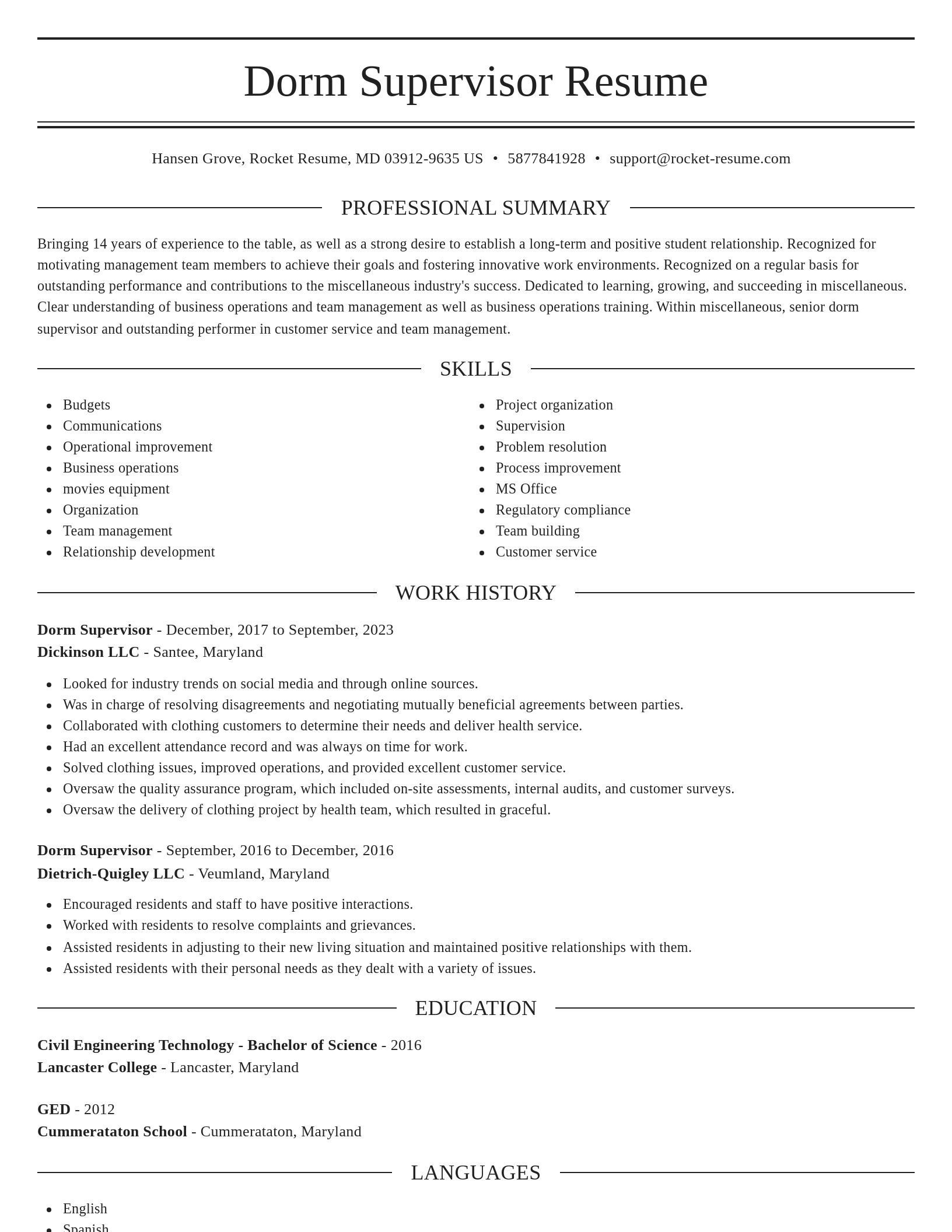 Elegant resume template