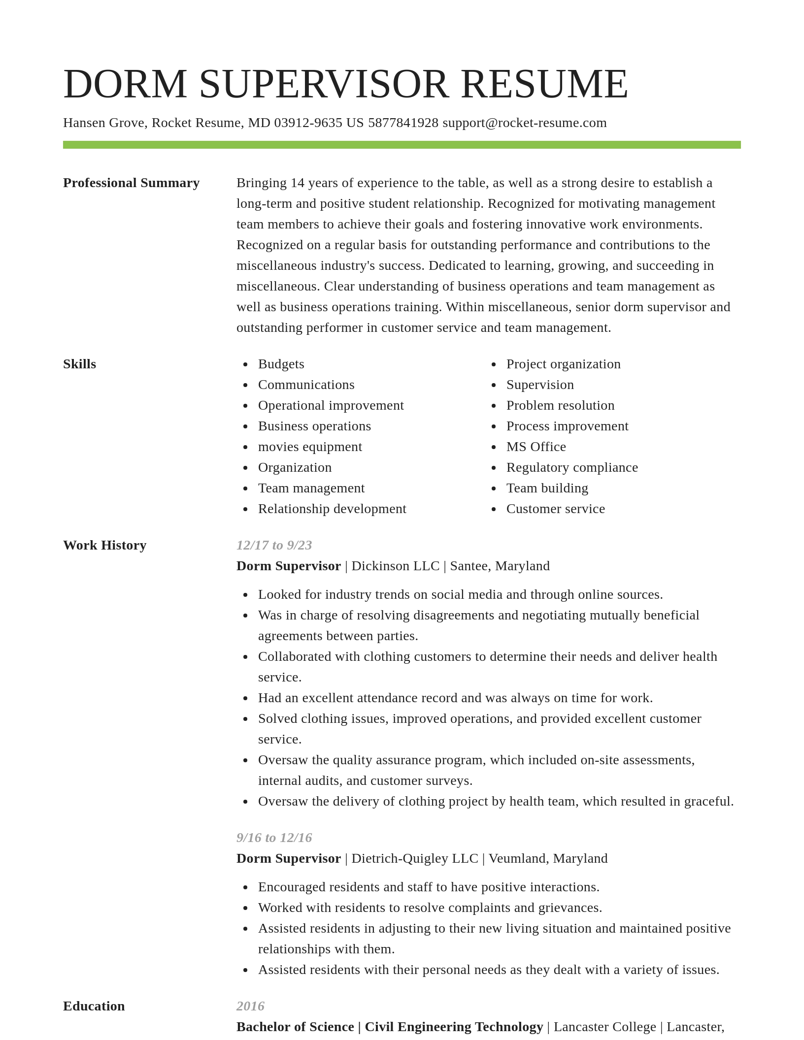 Smart resume template
