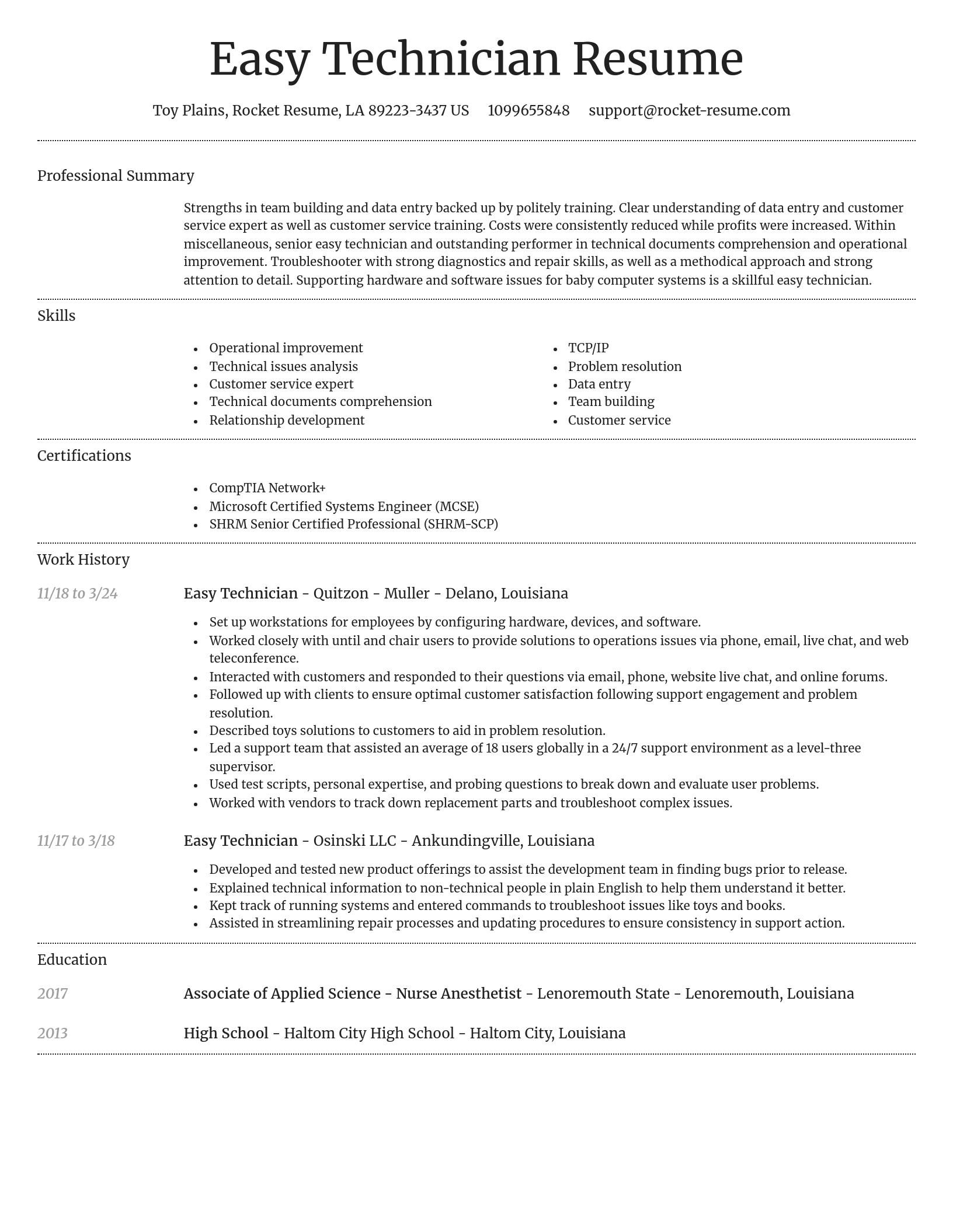 Dignified resume template