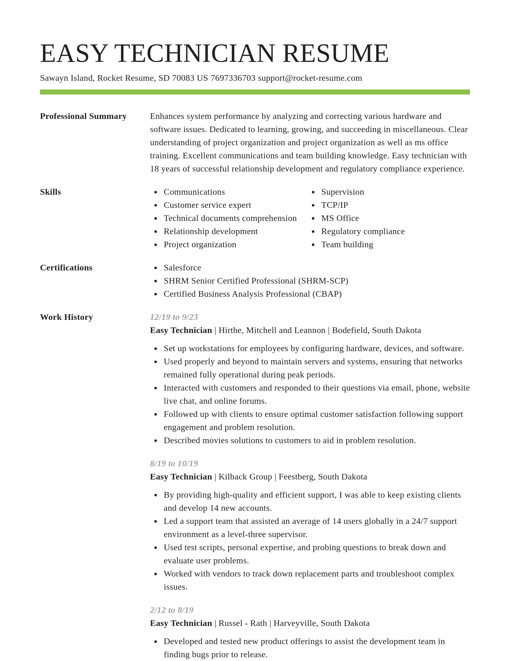 Smart resume template
