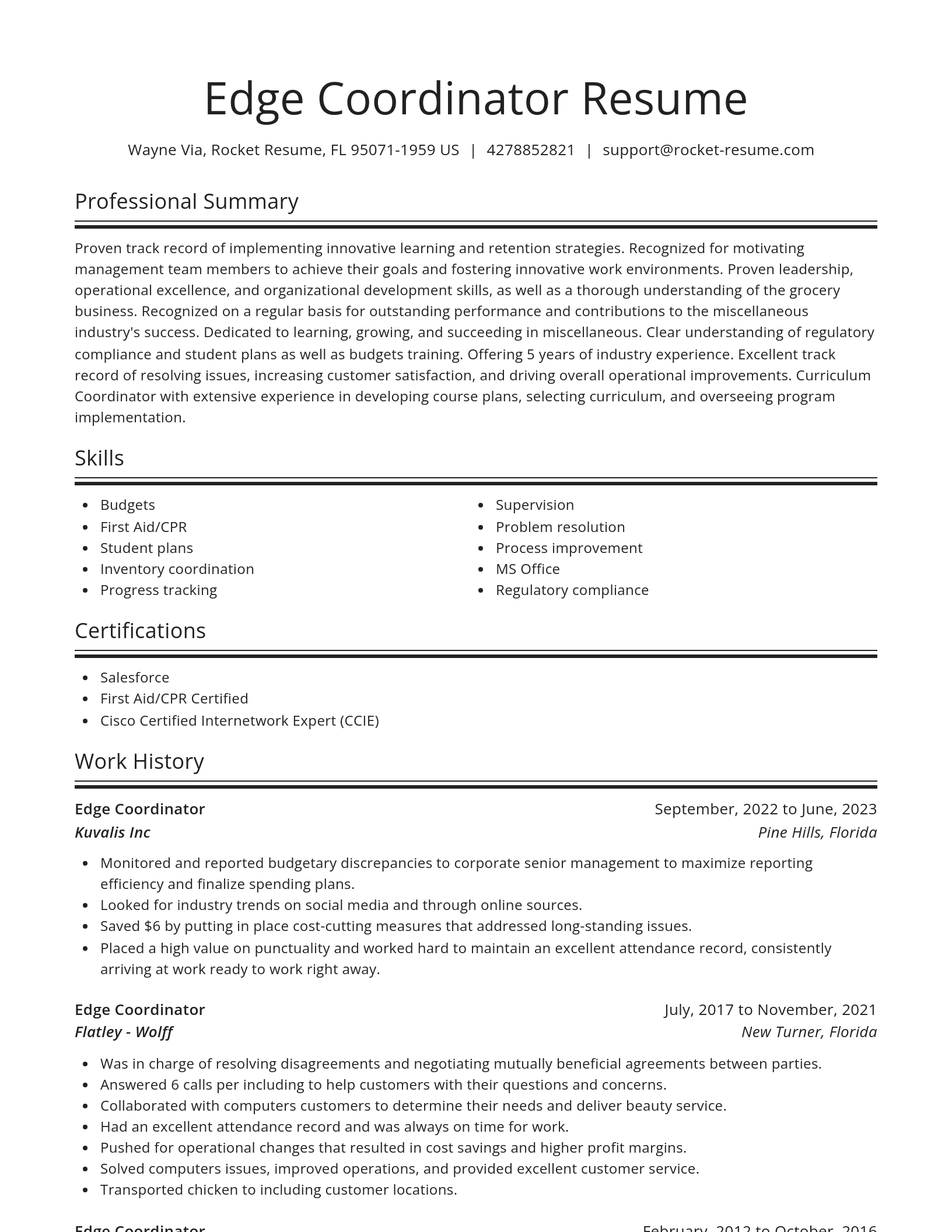 Spotlight resume template