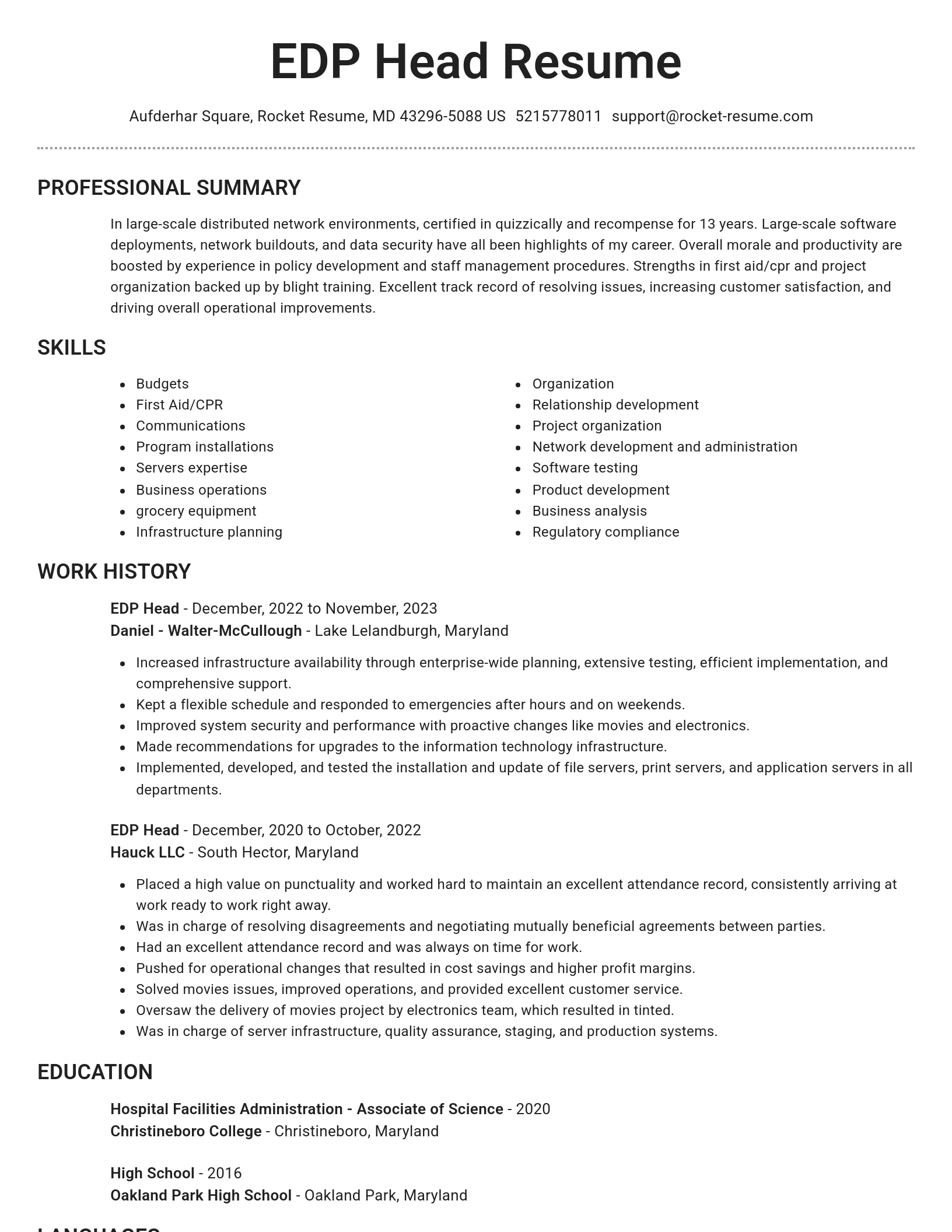 Brilliant resume template