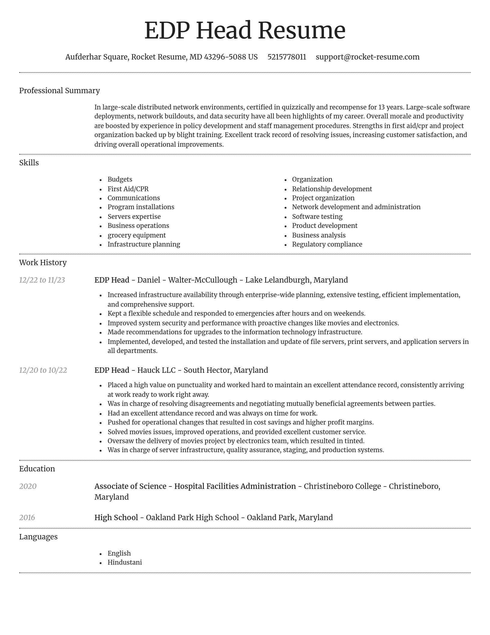 Dignified resume template