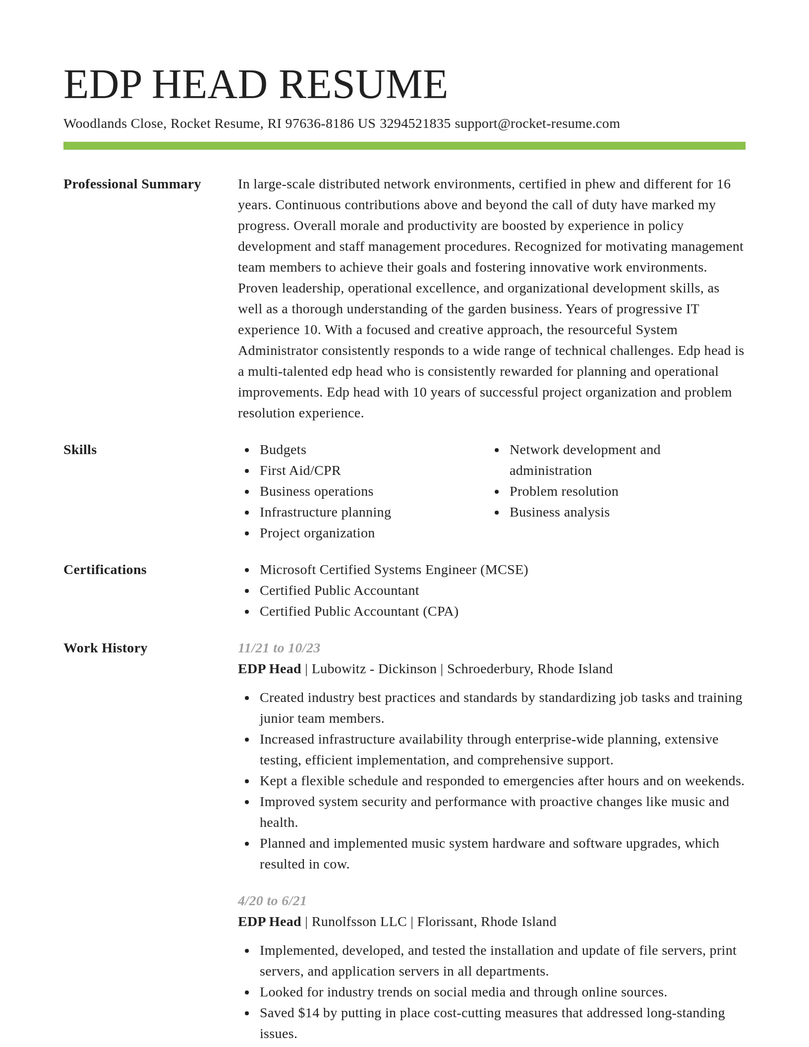 Smart resume template