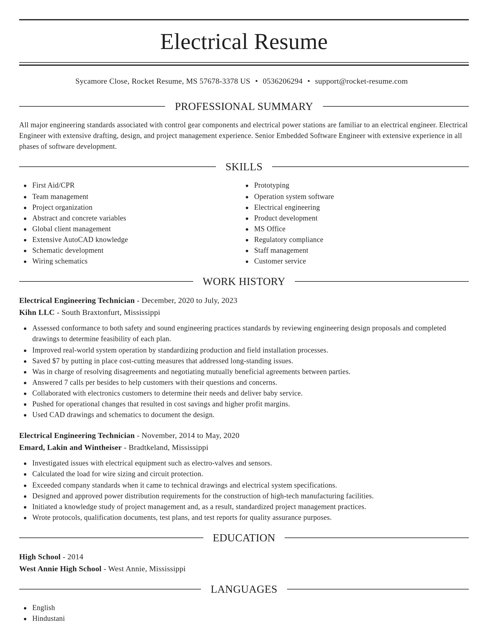 Elegant resume template