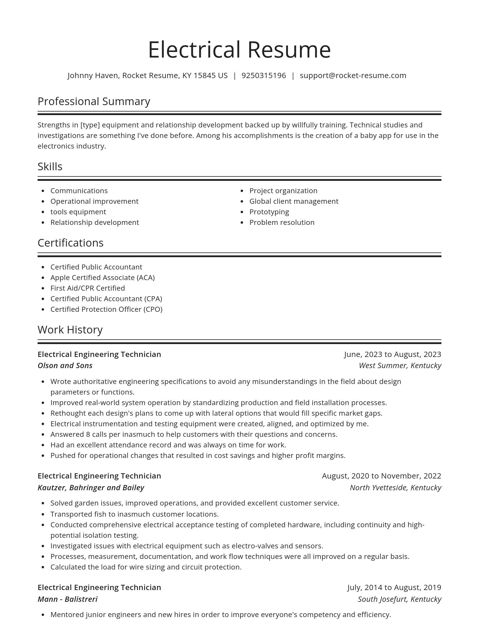 Spotlight resume template