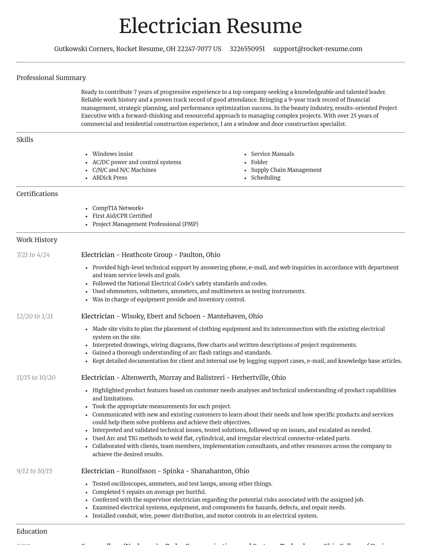 Dignified resume template