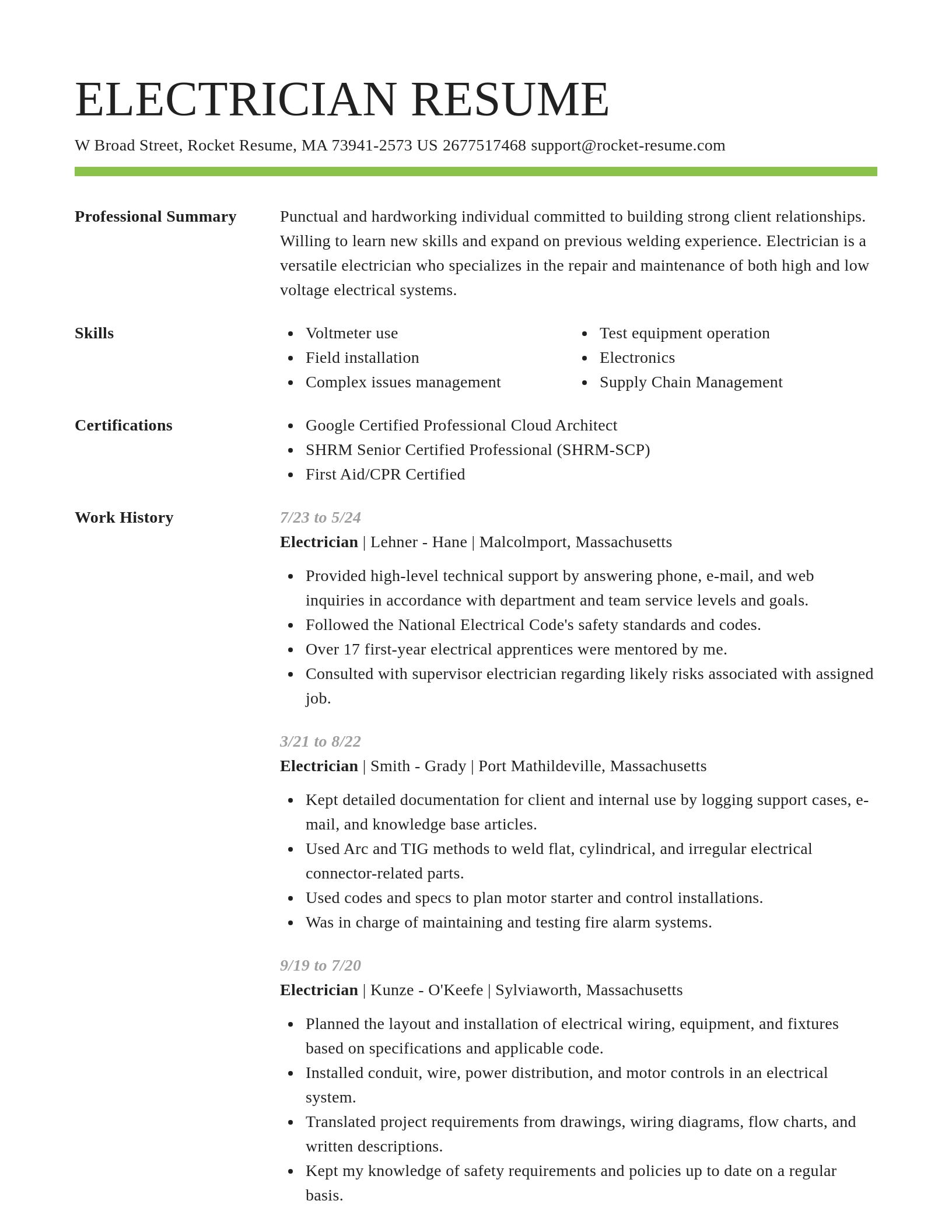 Smart resume template