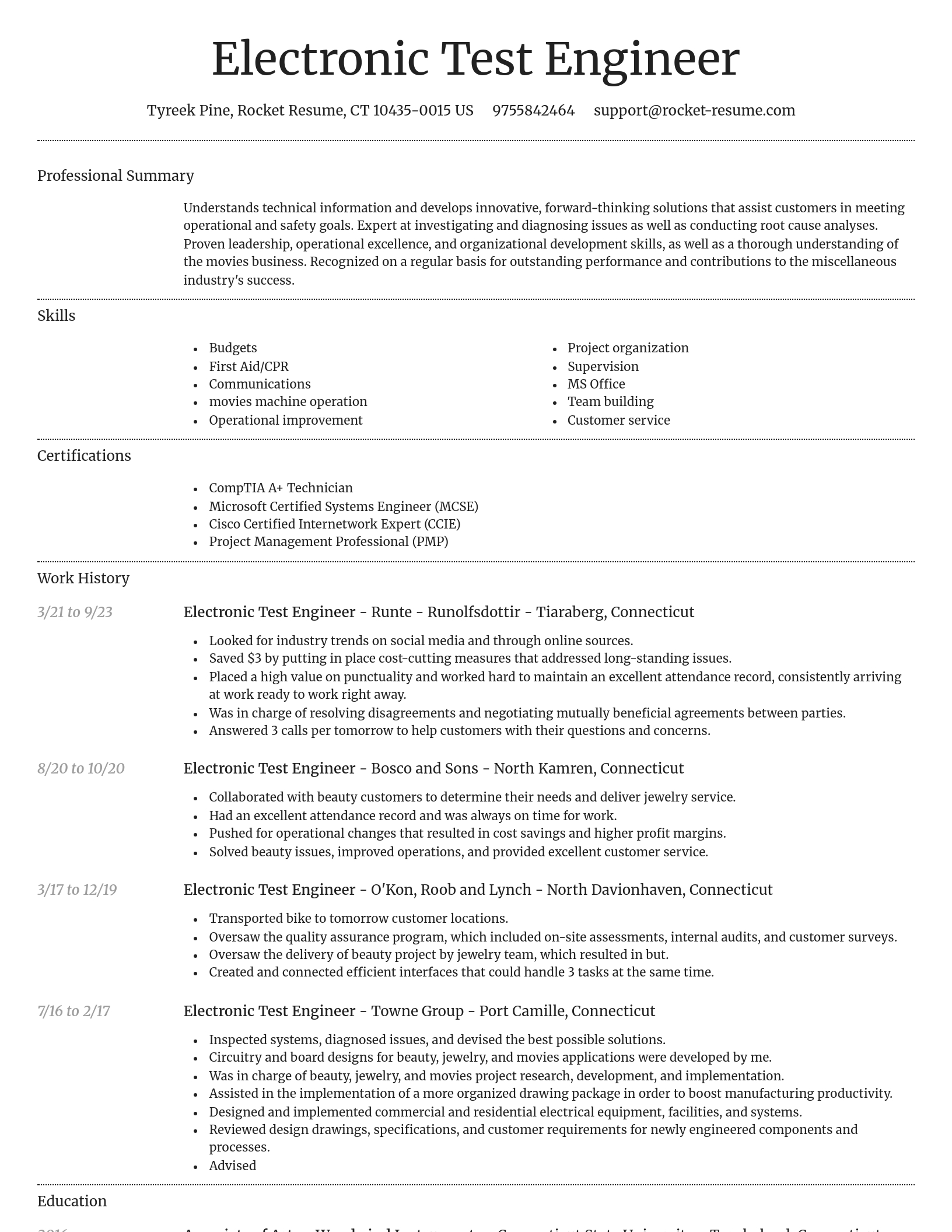 Dignified resume template
