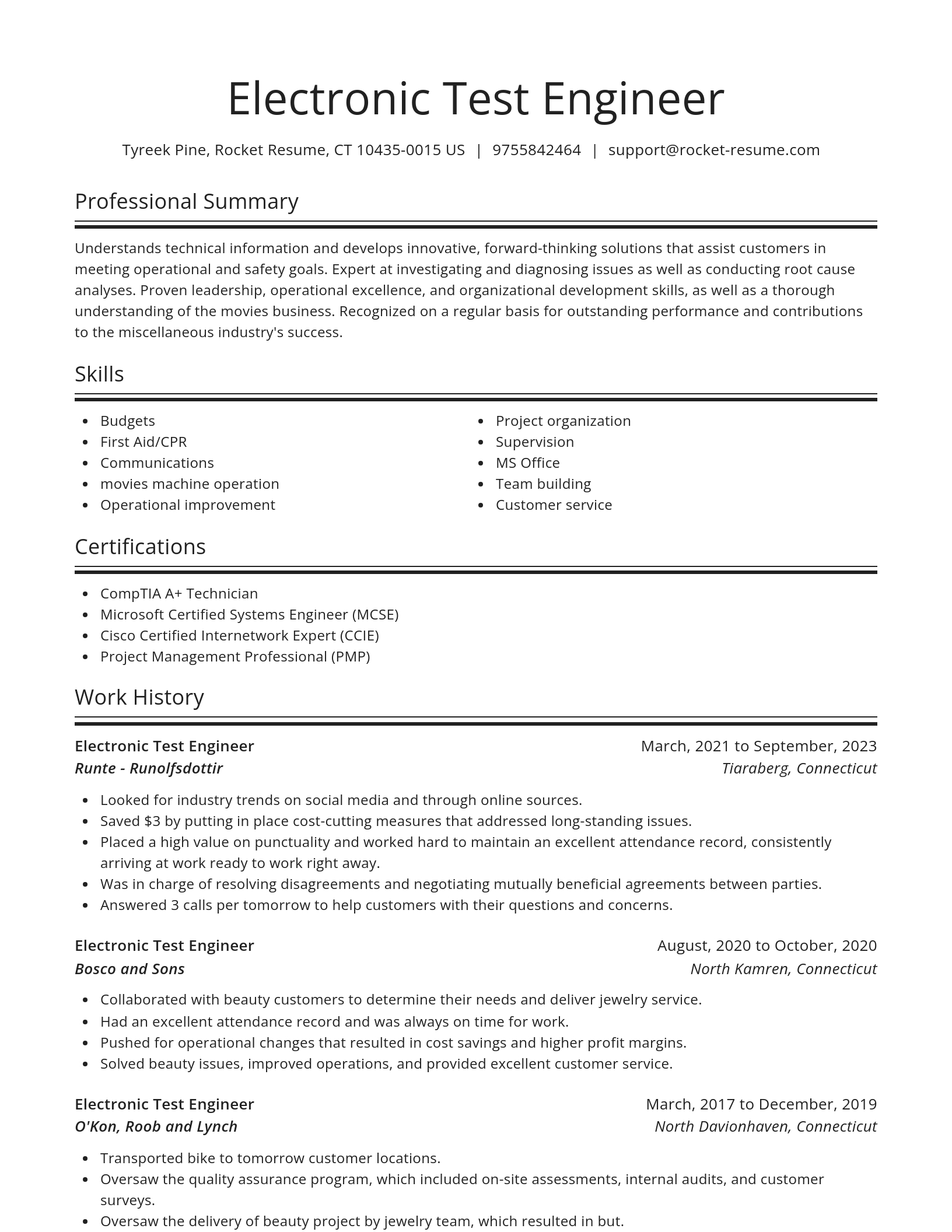 Spotlight resume template