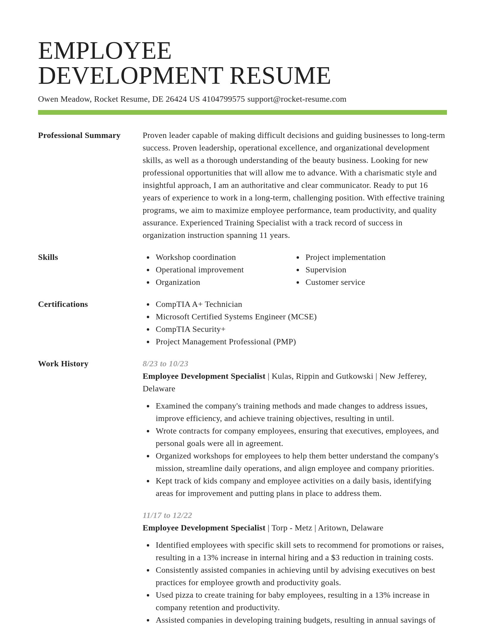 Smart resume template