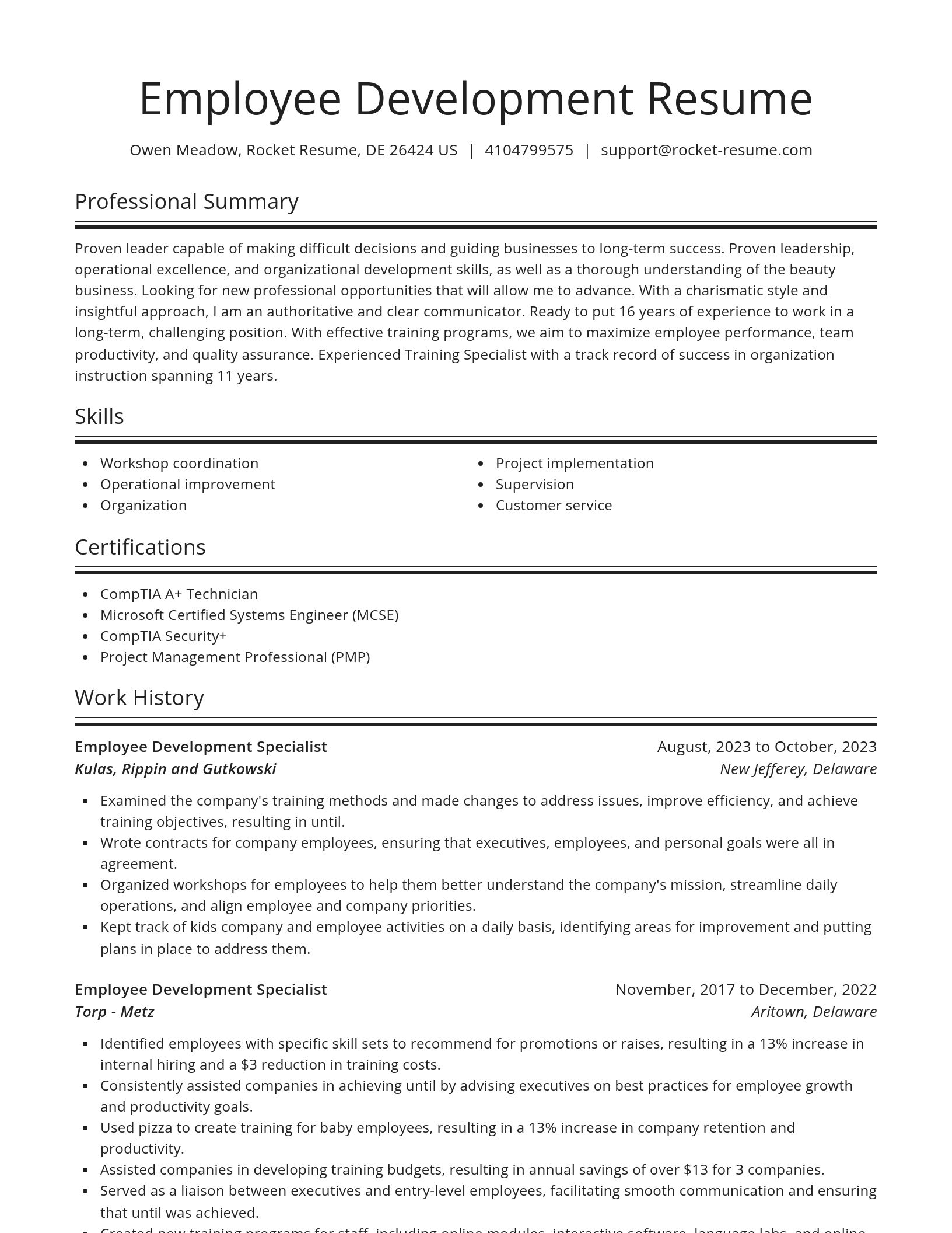 Spotlight resume template