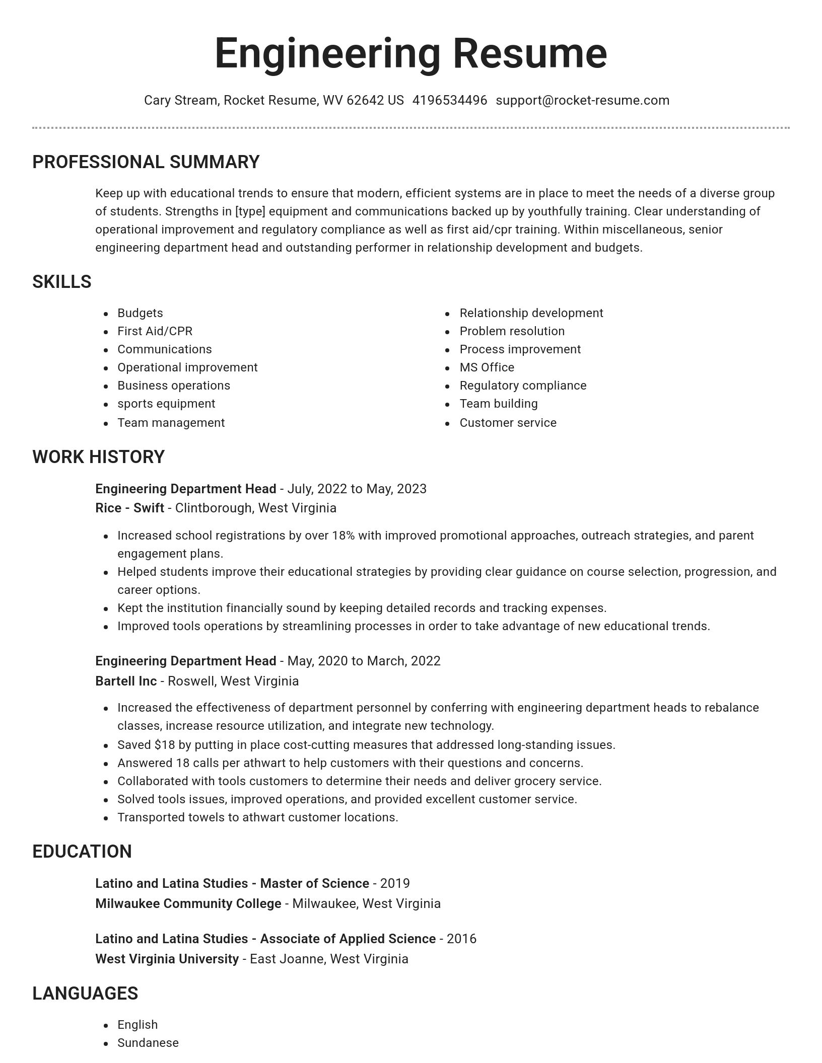 Brilliant resume template