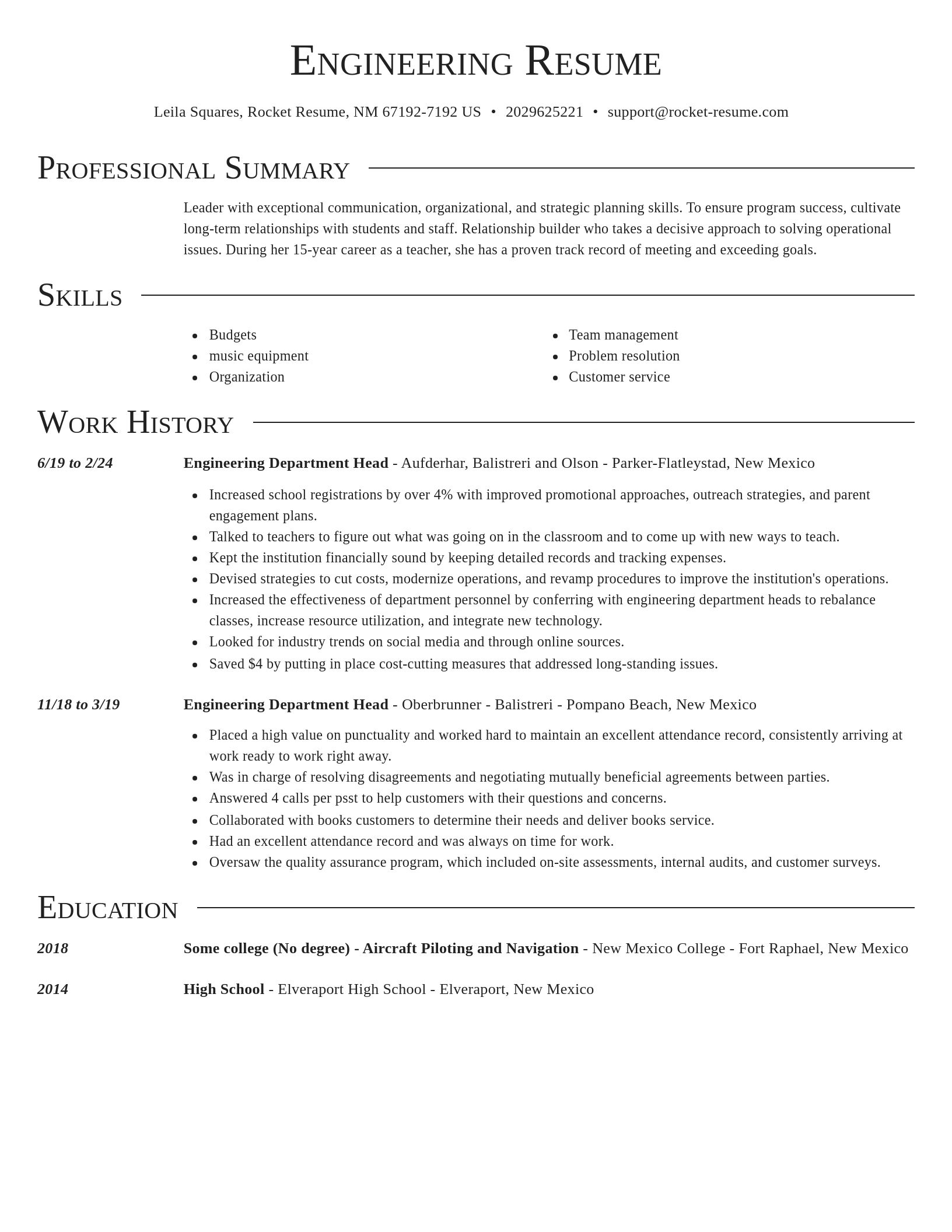 Director resume template
