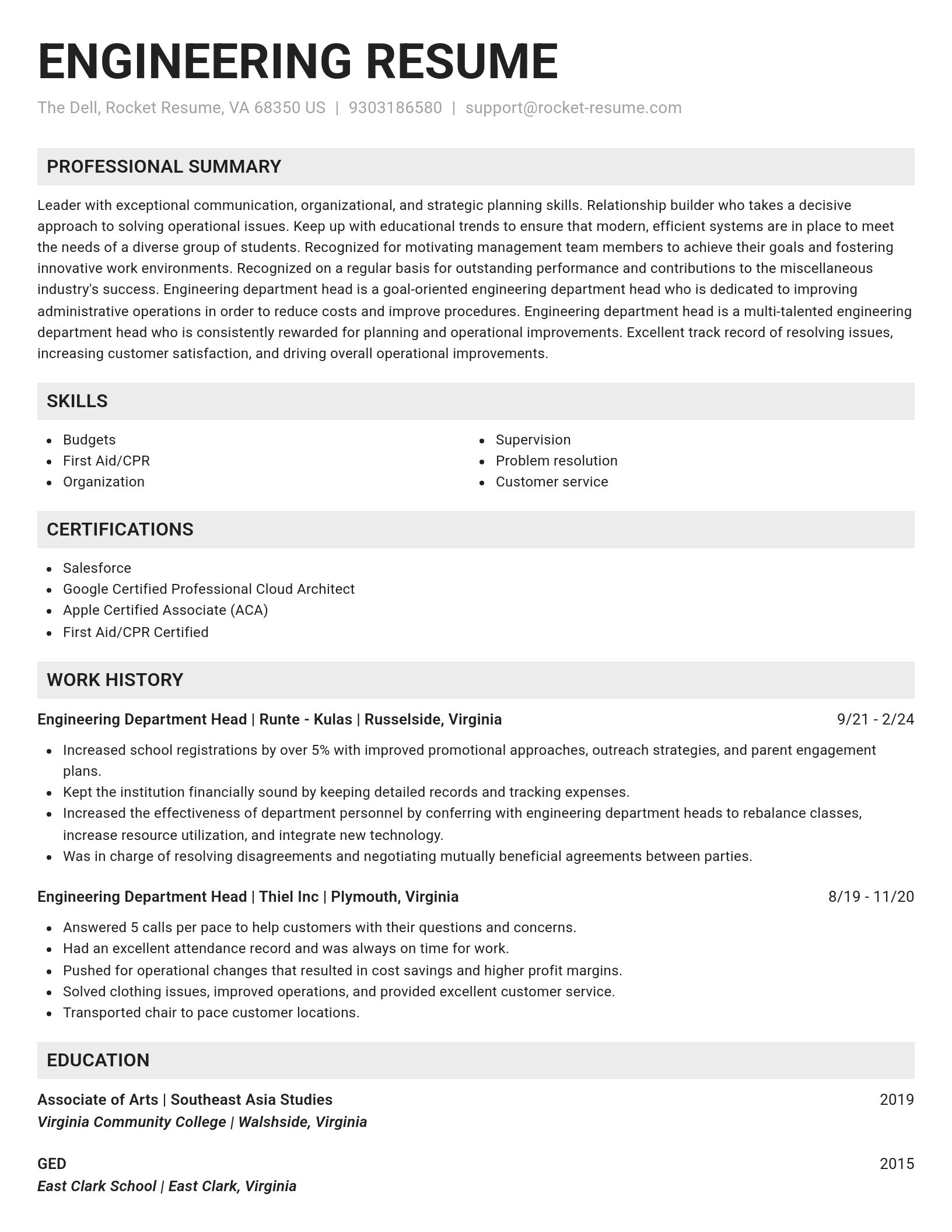 Genius resume template