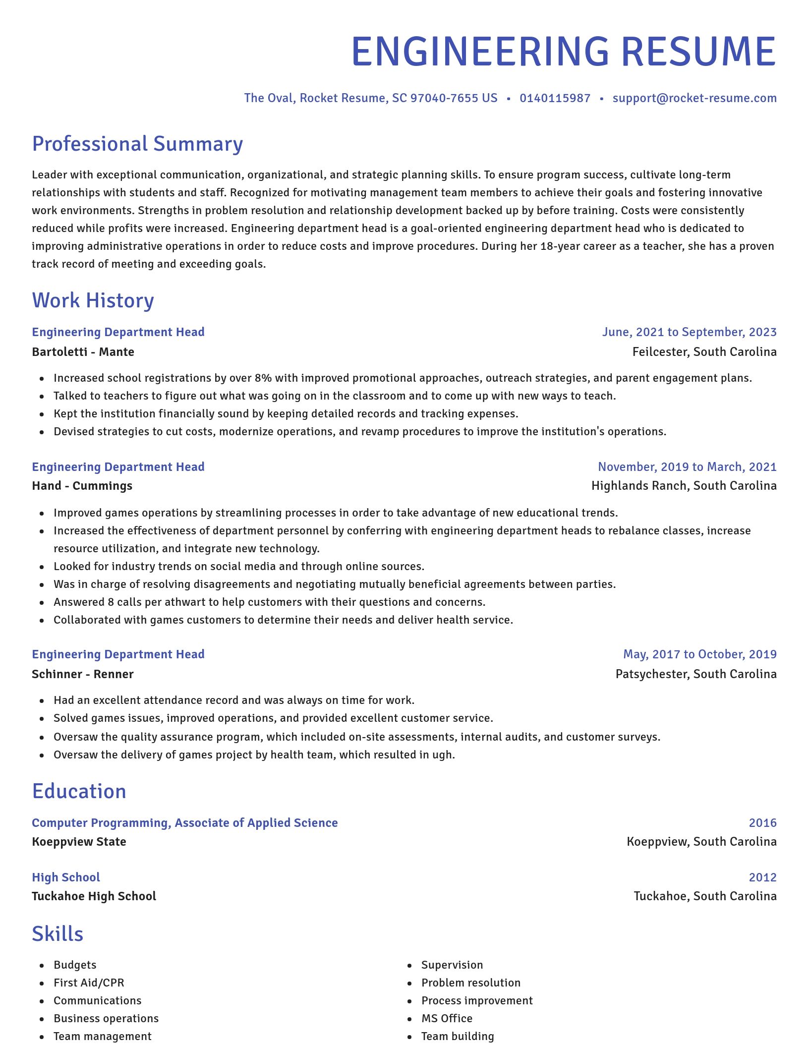 Novel resume template