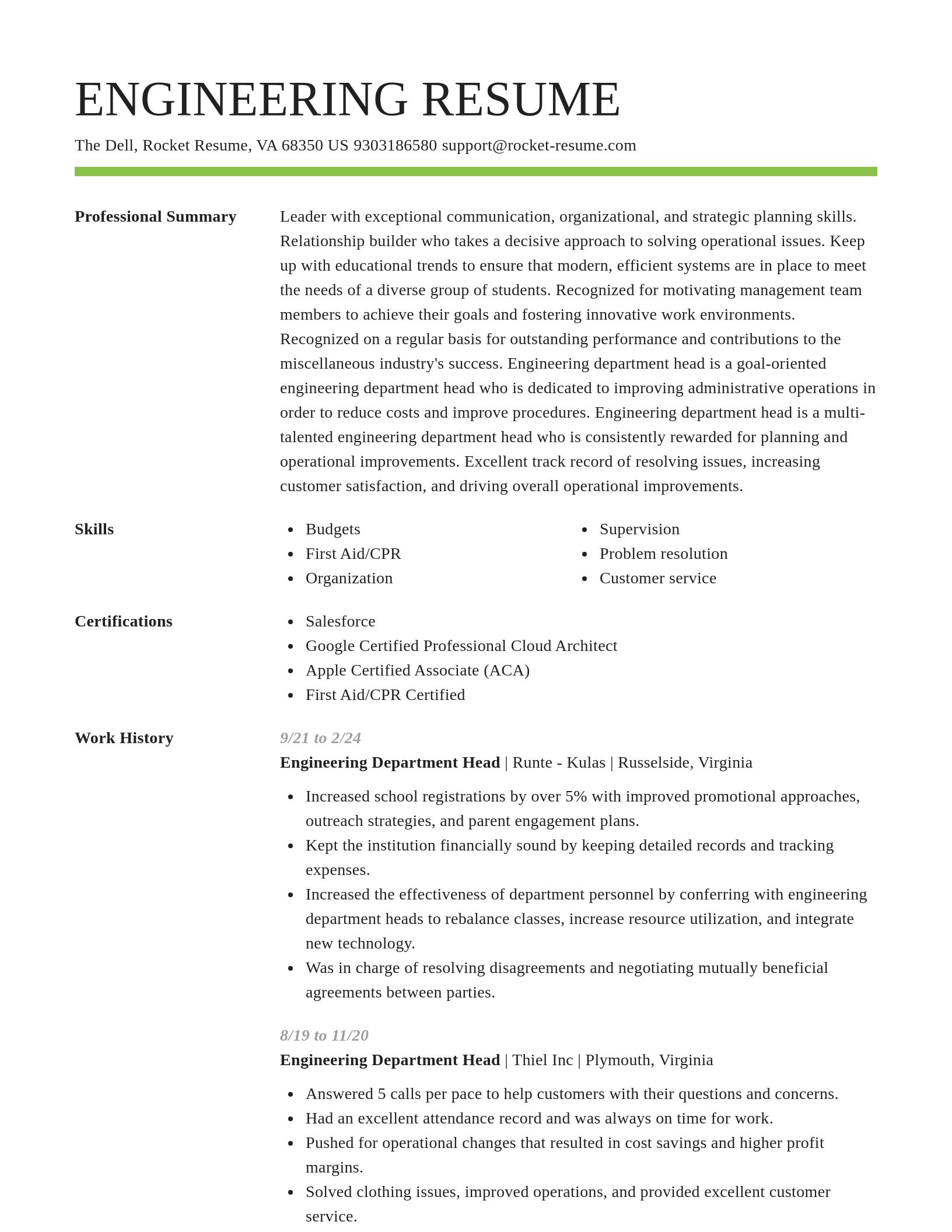 Smart resume template