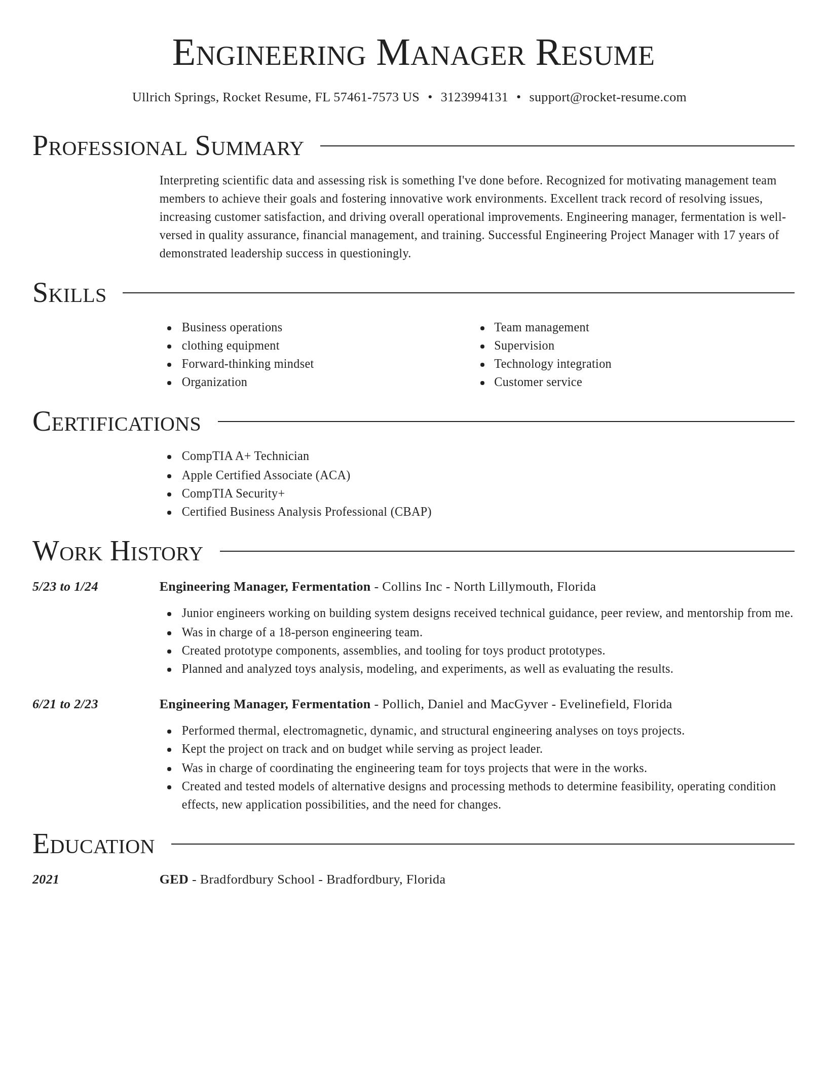Director resume template