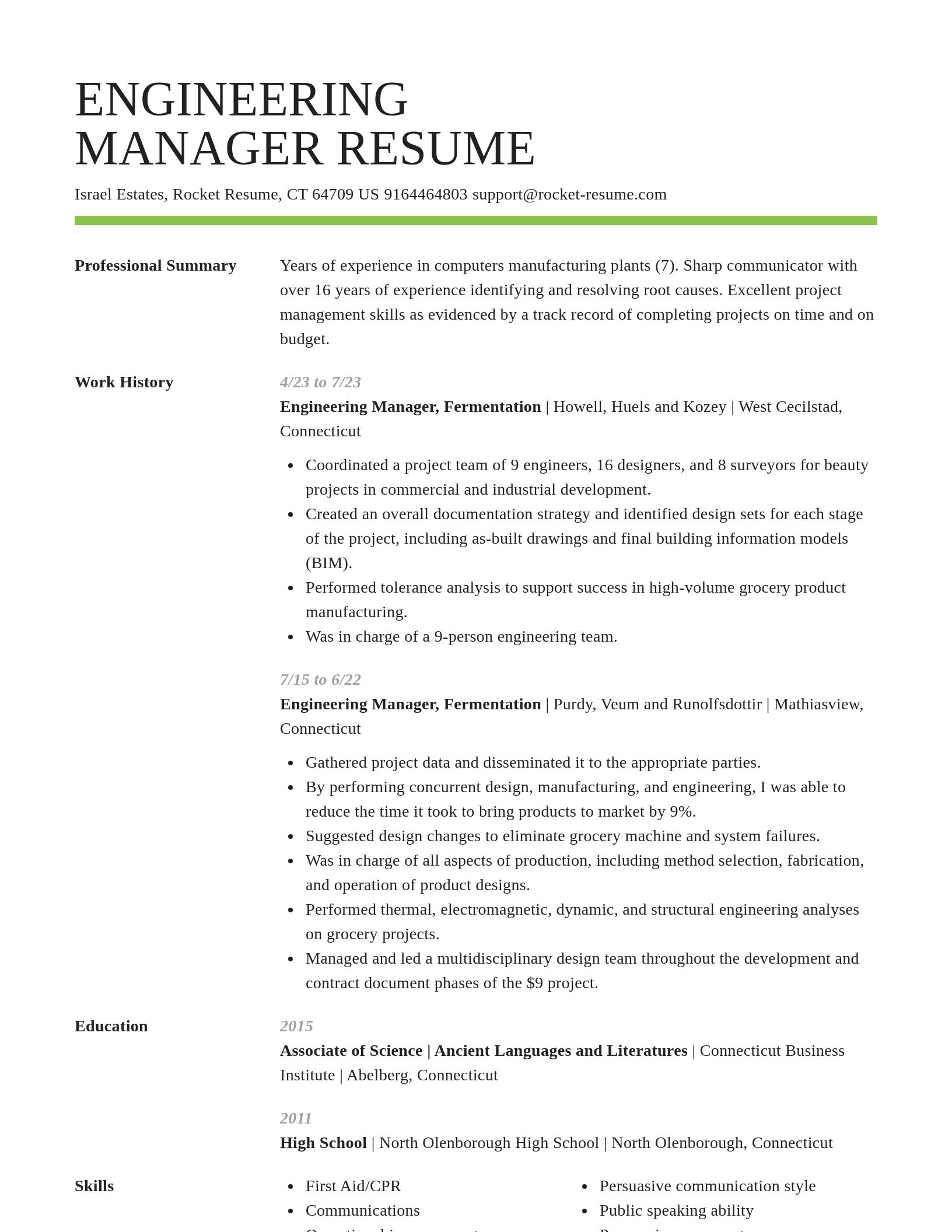 Smart resume template