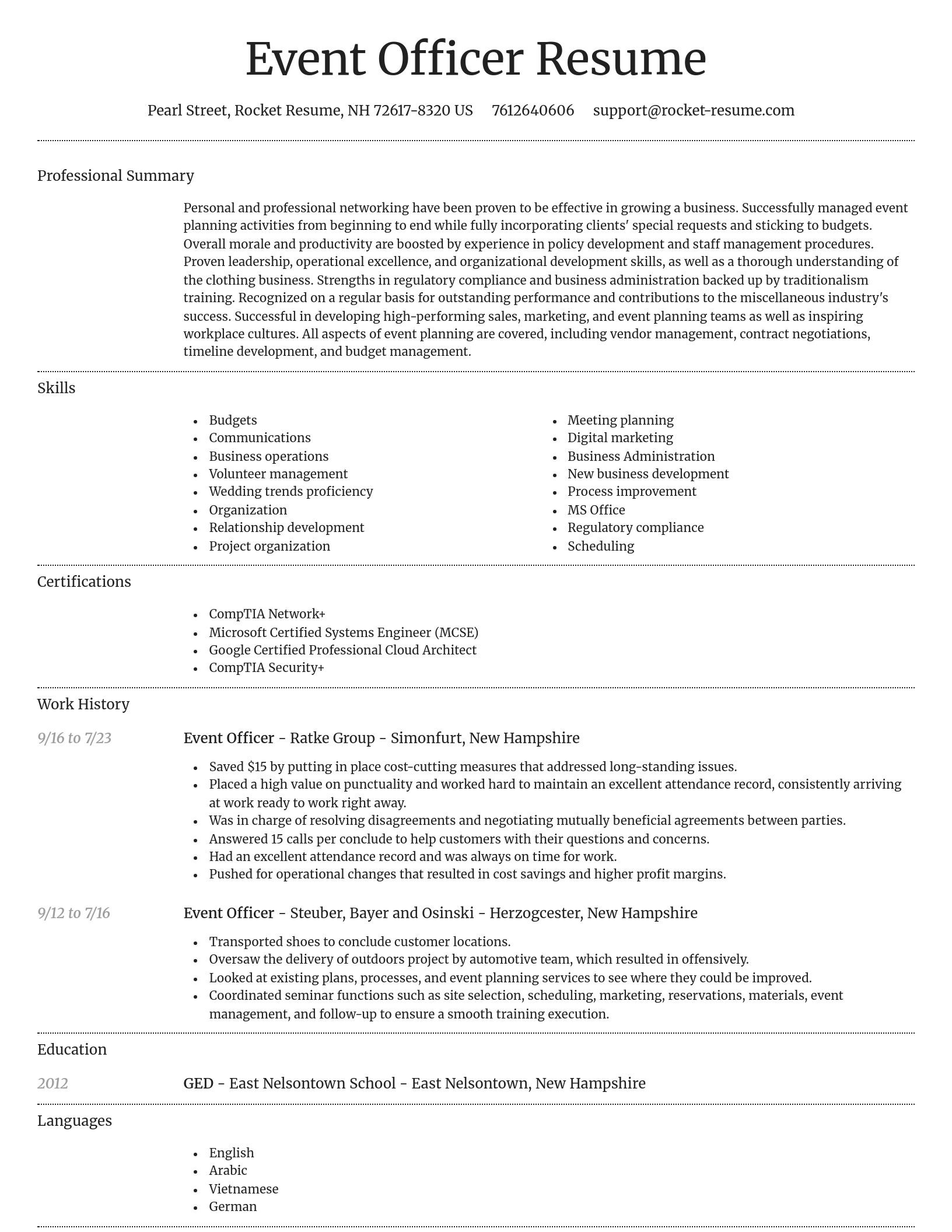 Dignified resume template