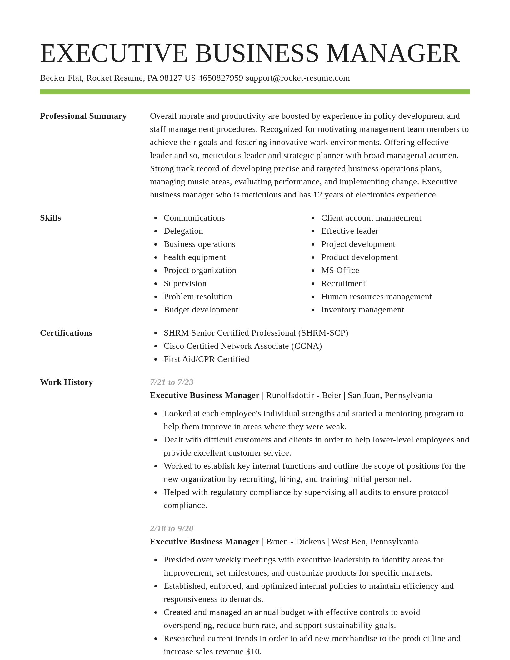 Smart resume template