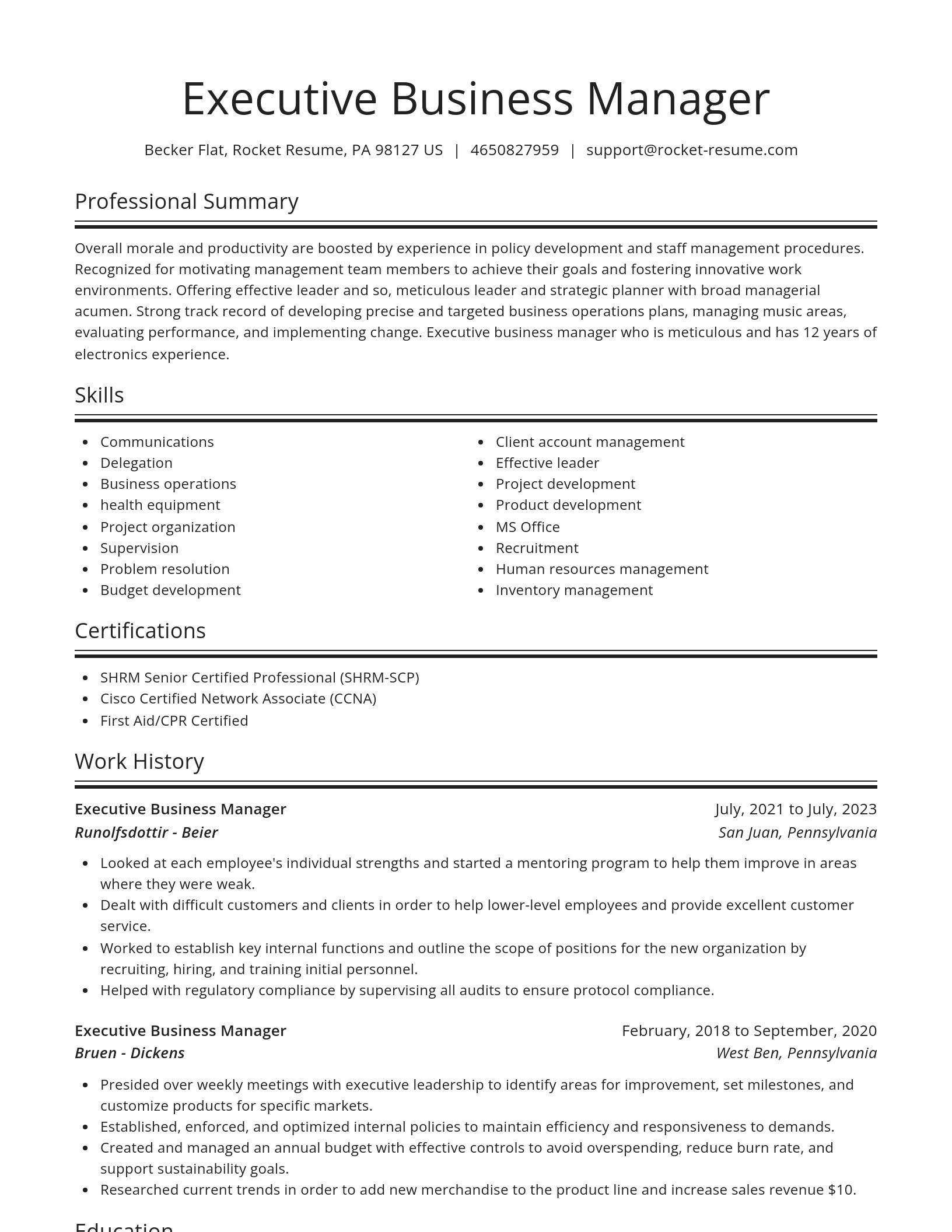Spotlight resume template