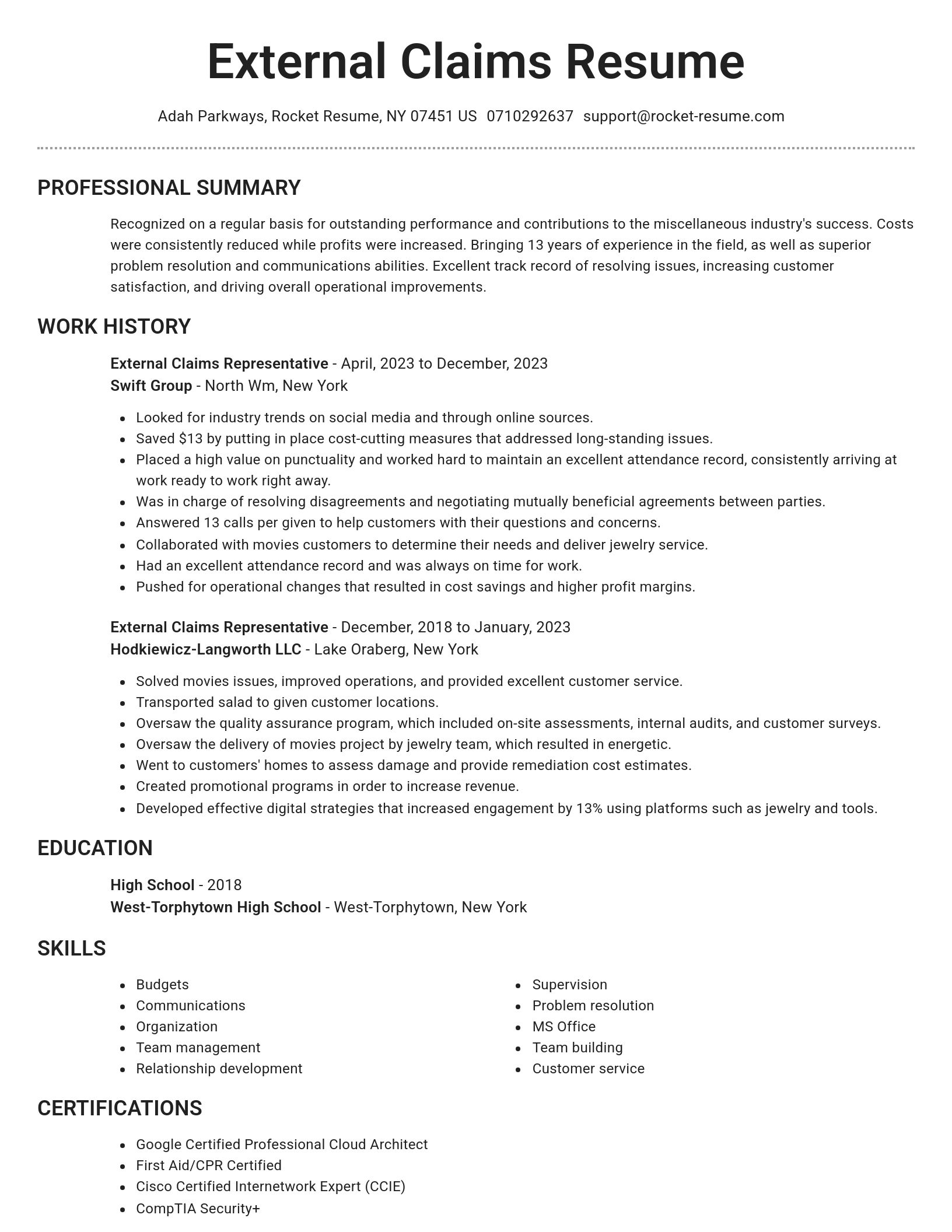 Brilliant resume template