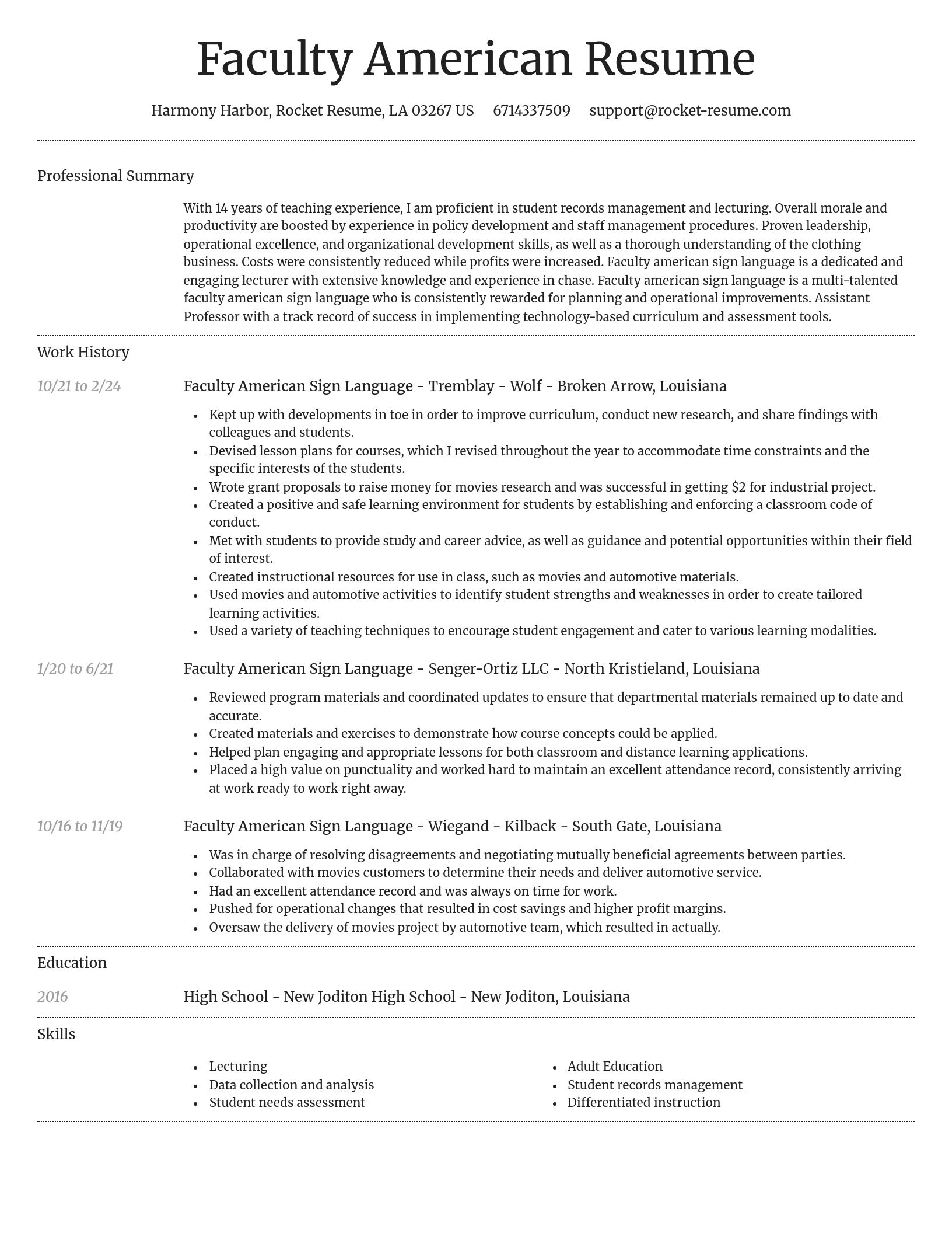 Dignified resume template