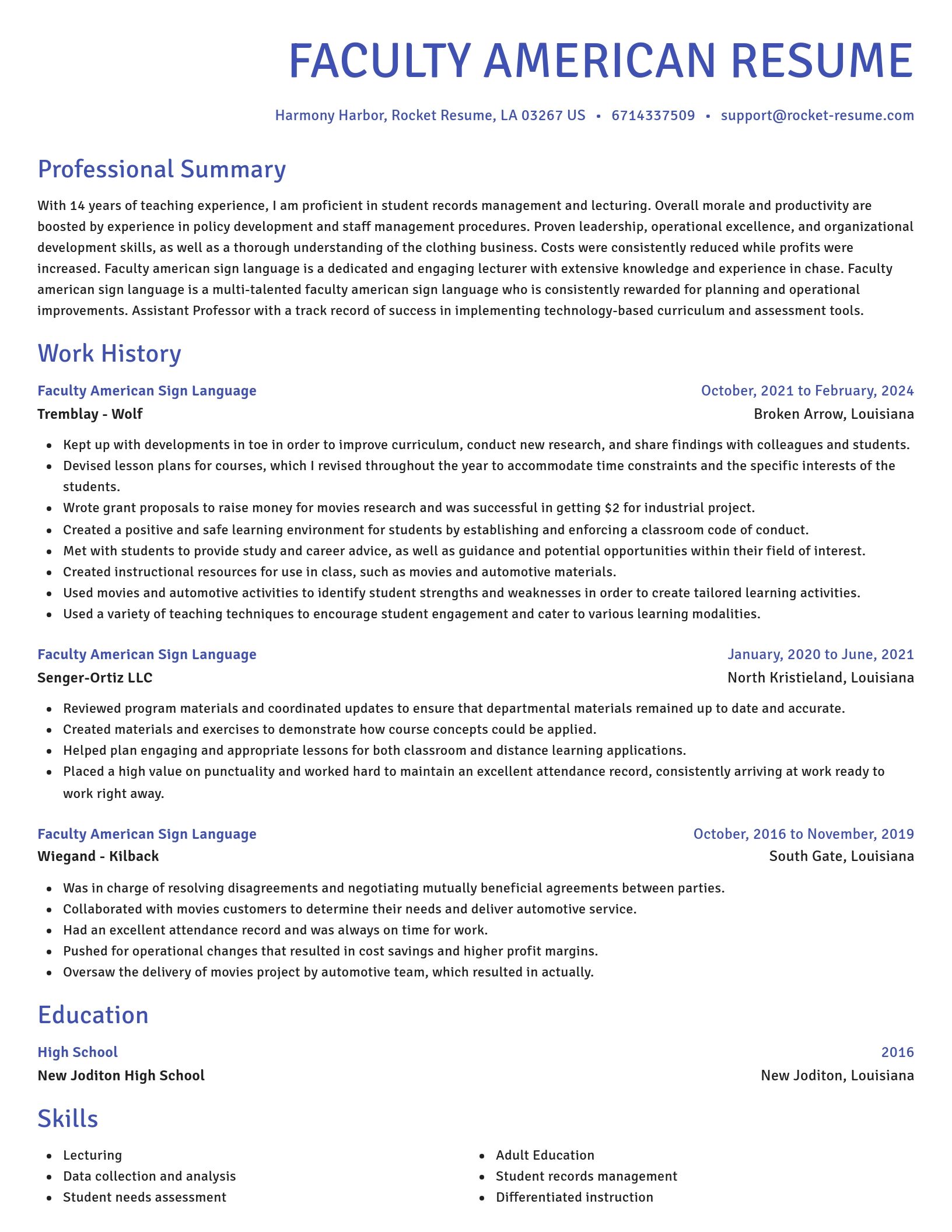 Novel resume template