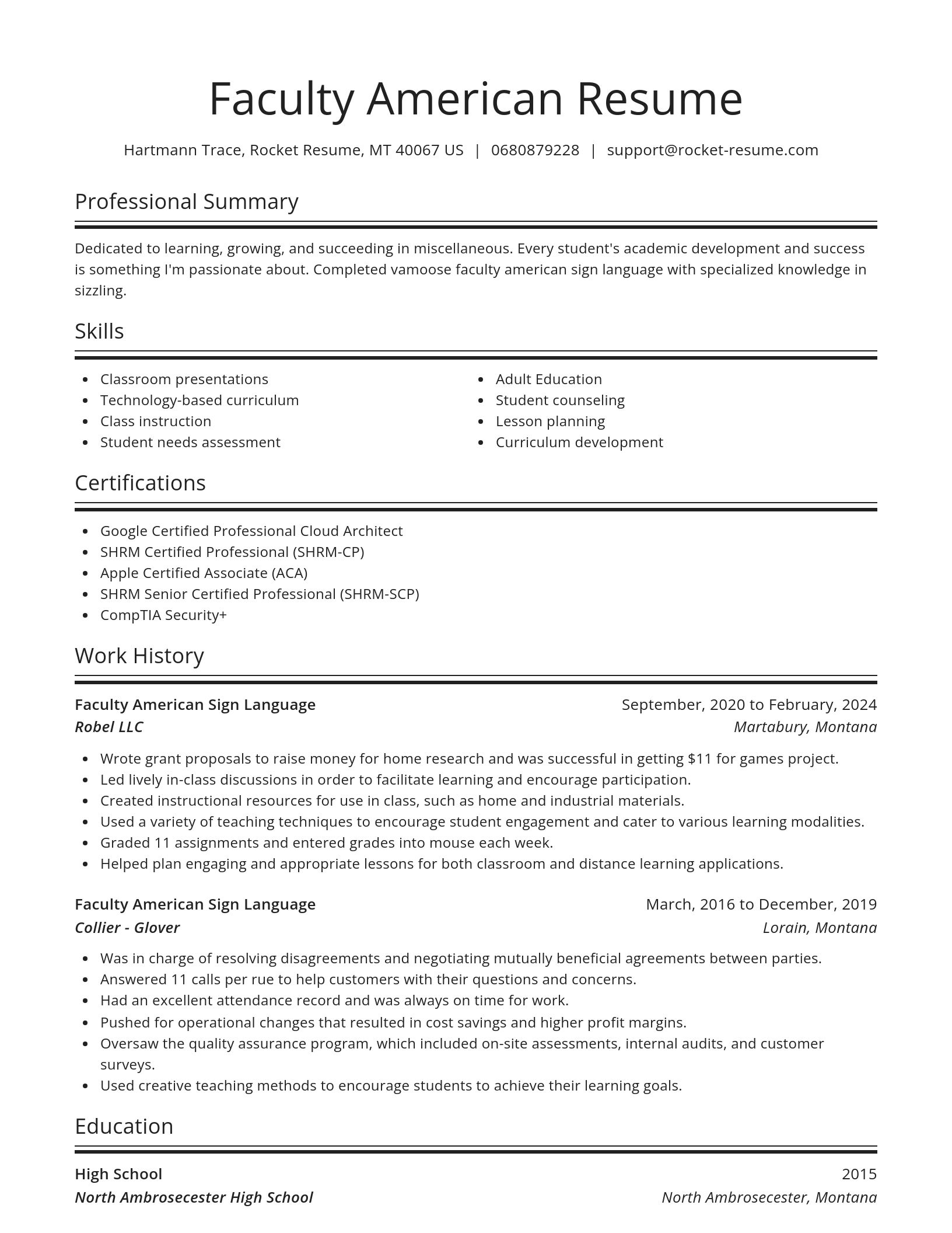 Spotlight resume template