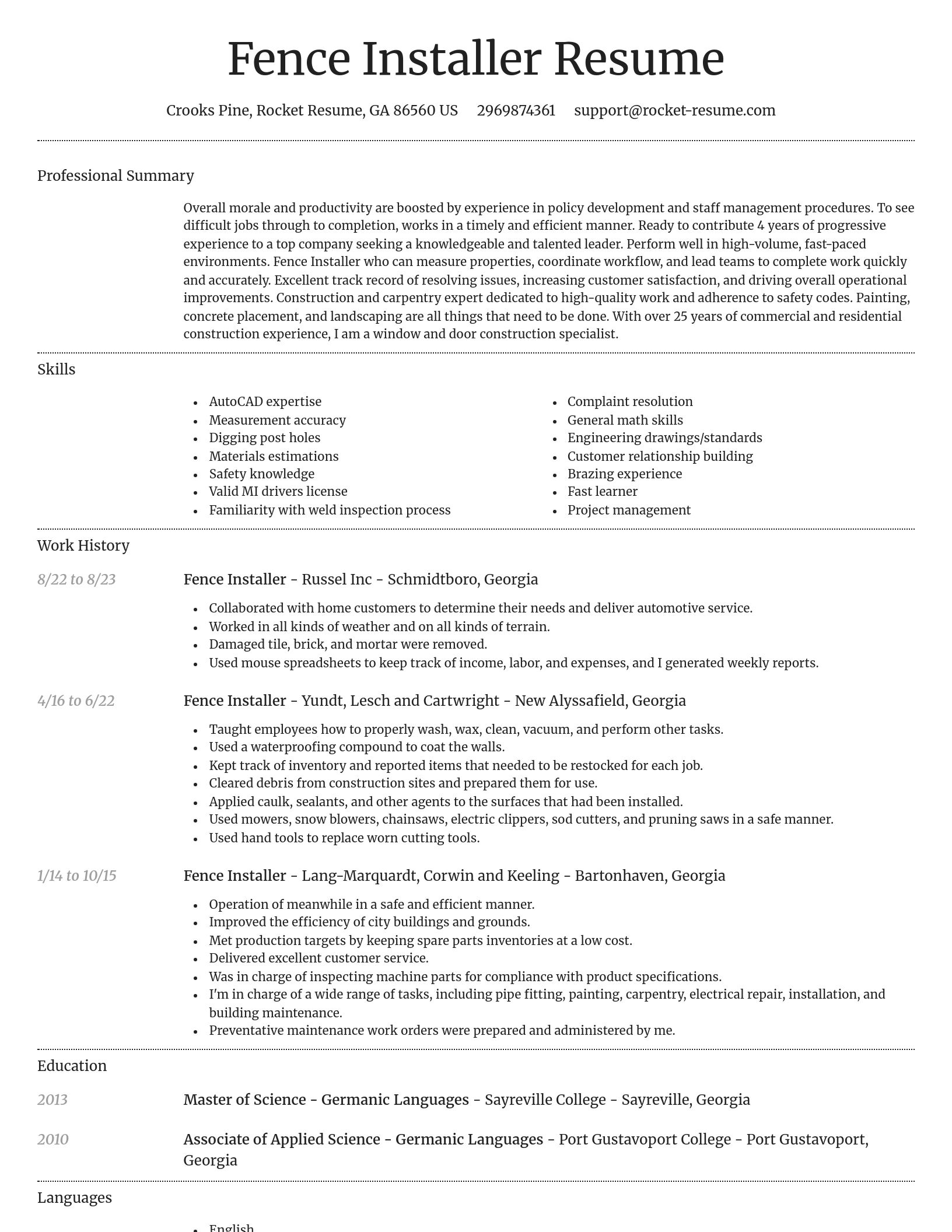 Dignified resume template