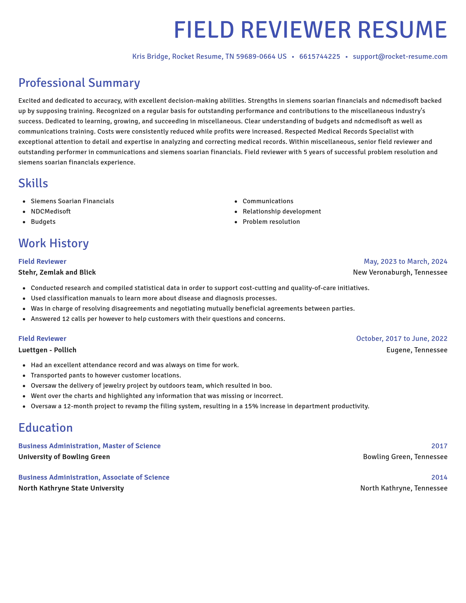 Novel resume template