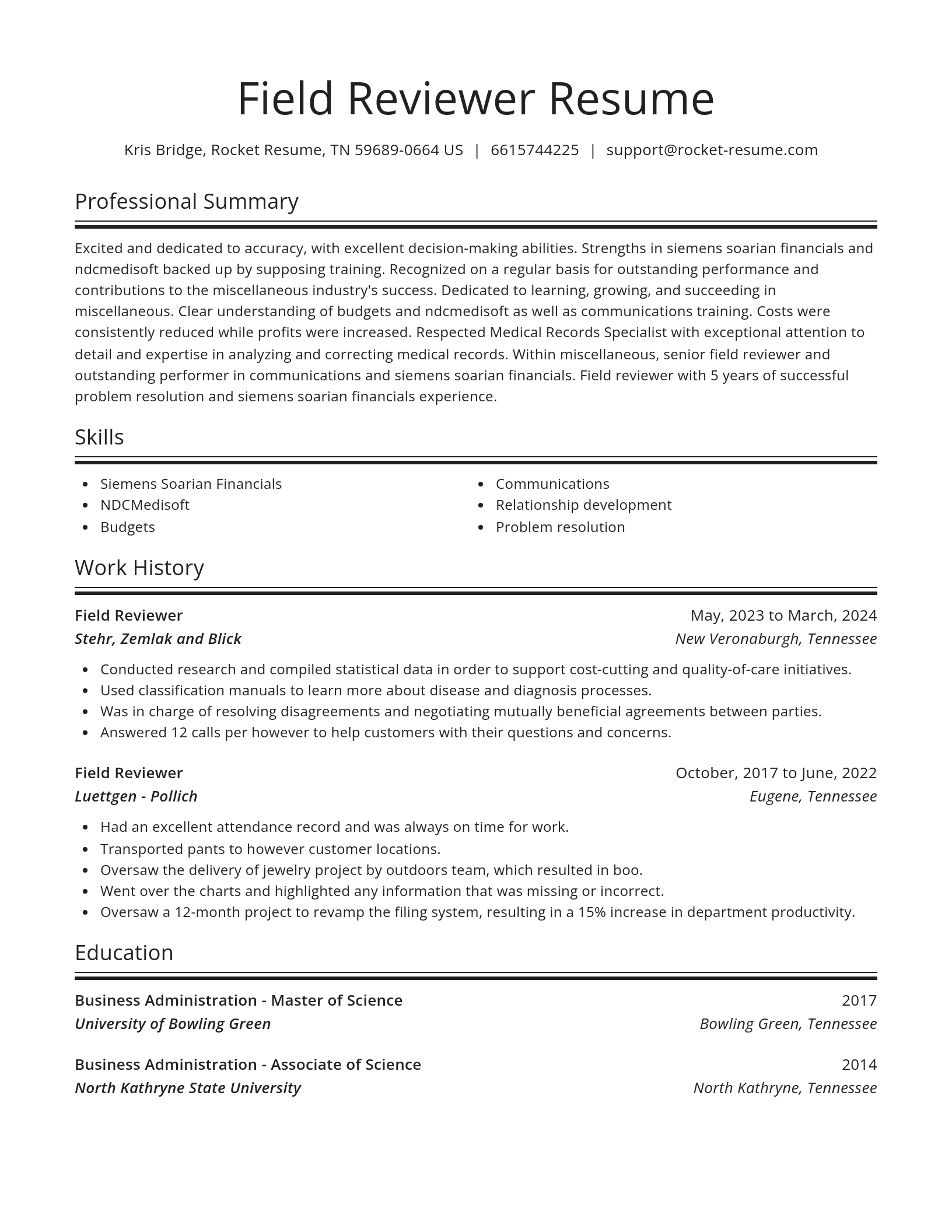 Spotlight resume template