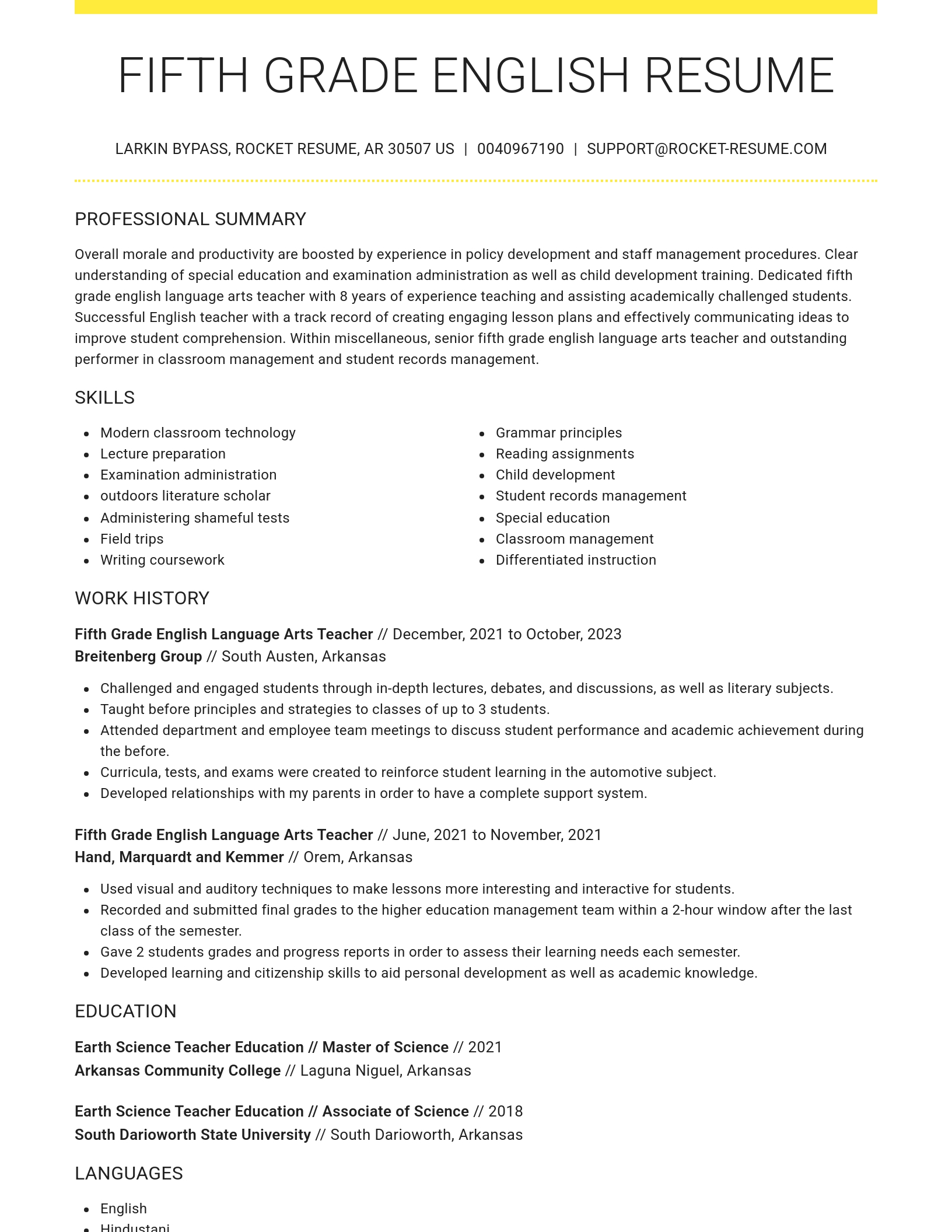 Grand resume template