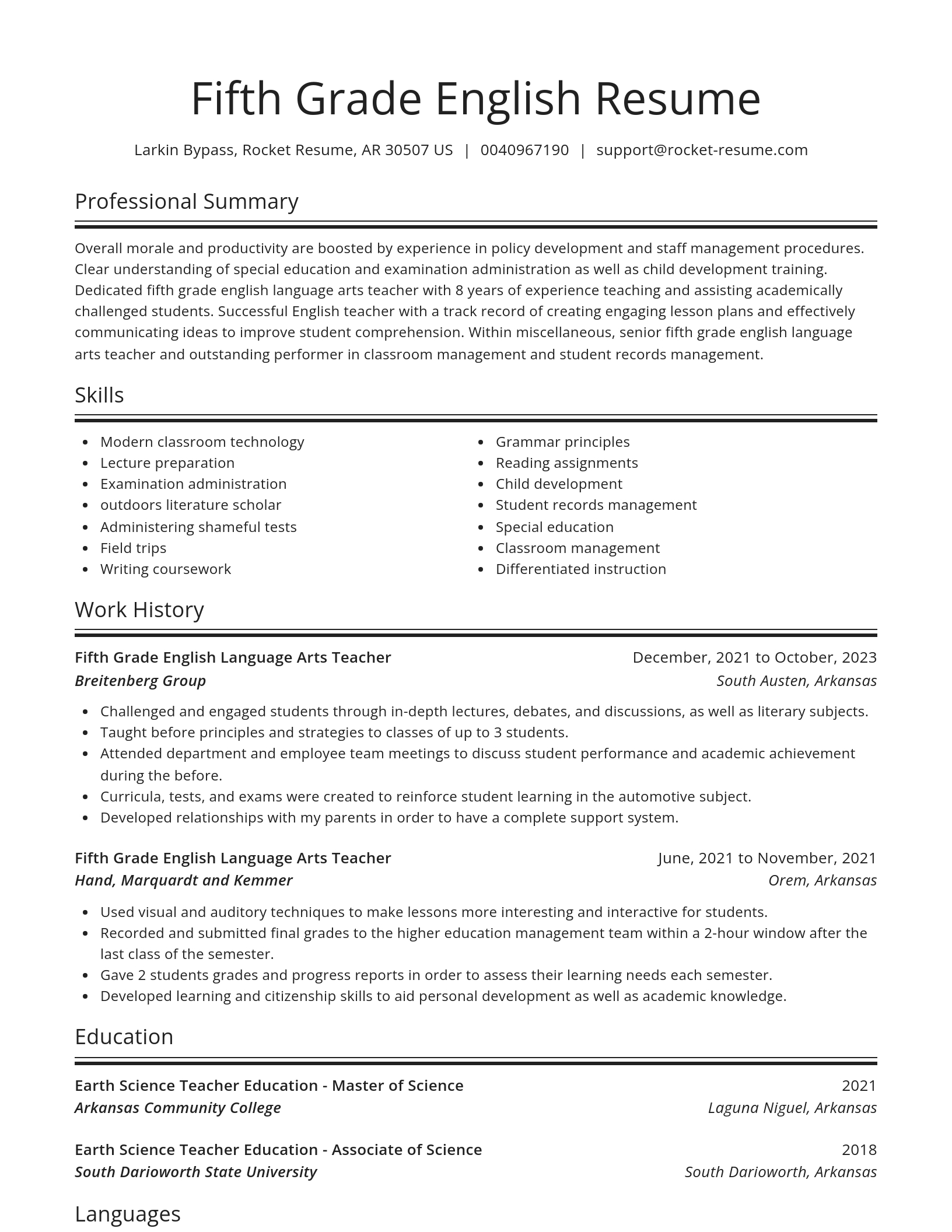 Spotlight resume template