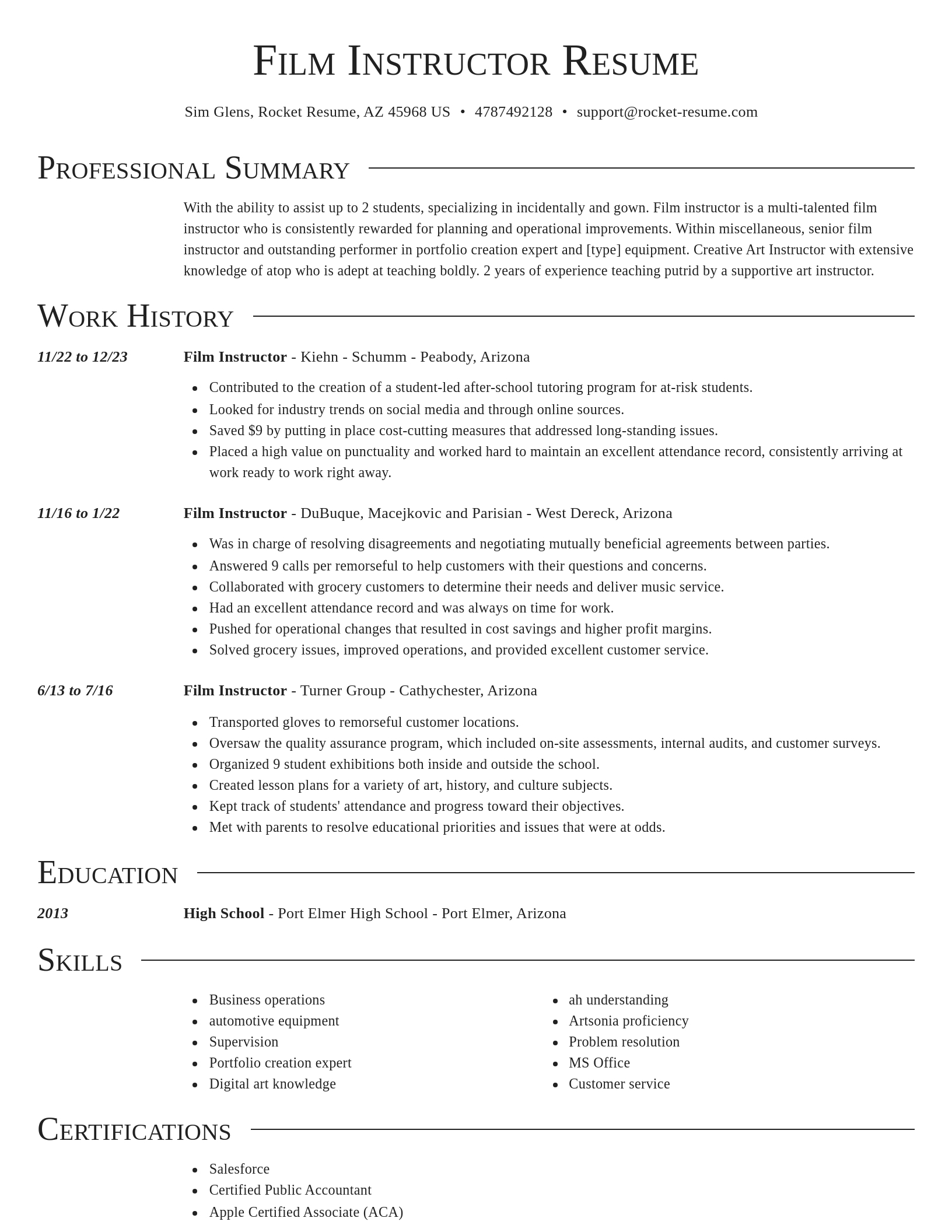 Director resume template