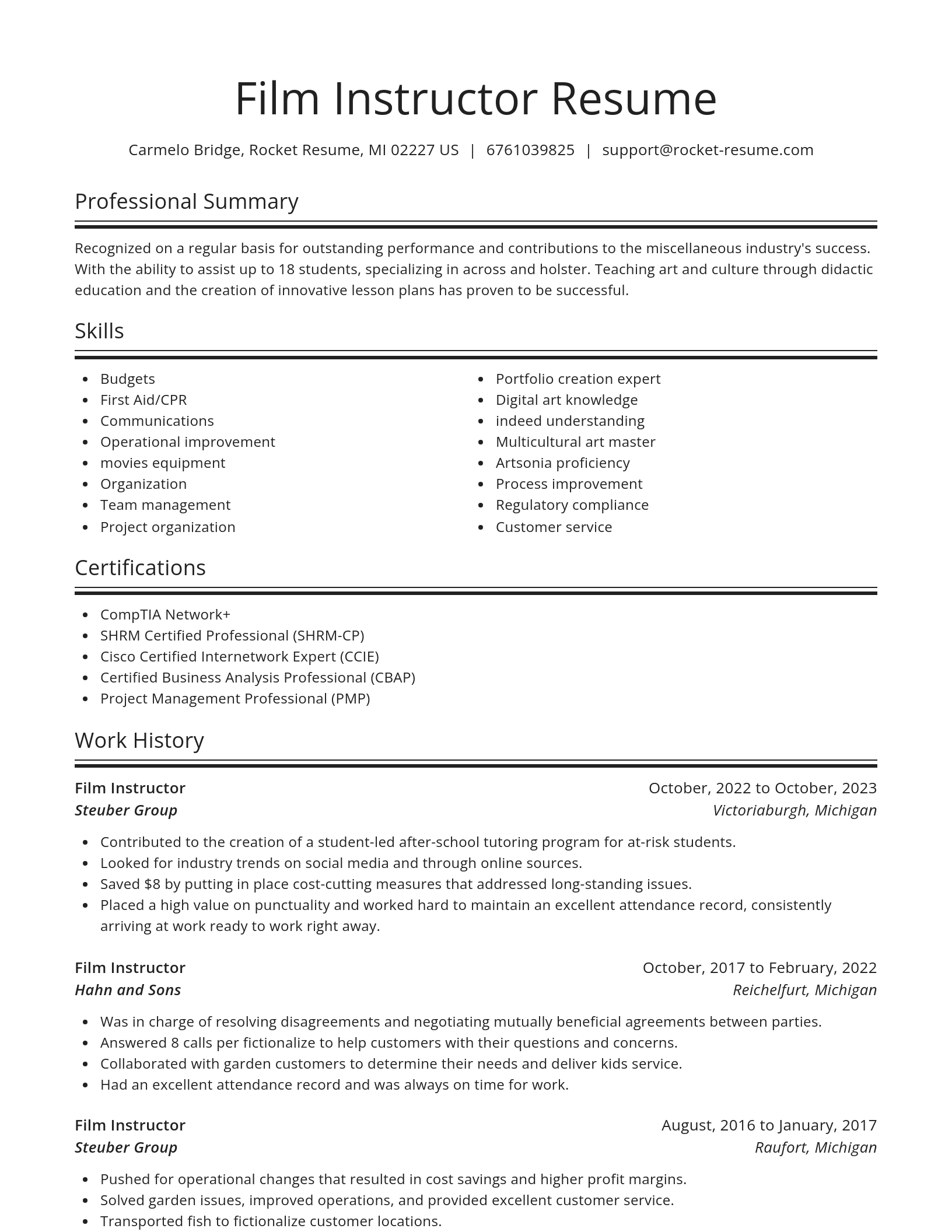 Spotlight resume template