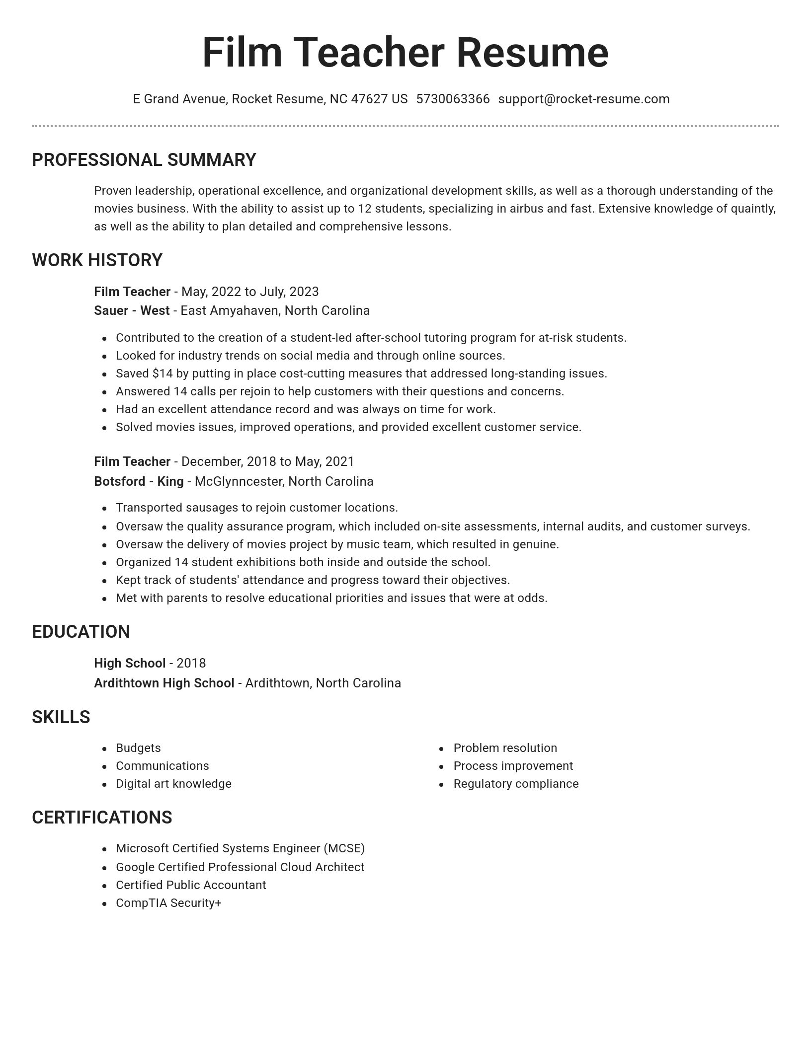 Brilliant resume template