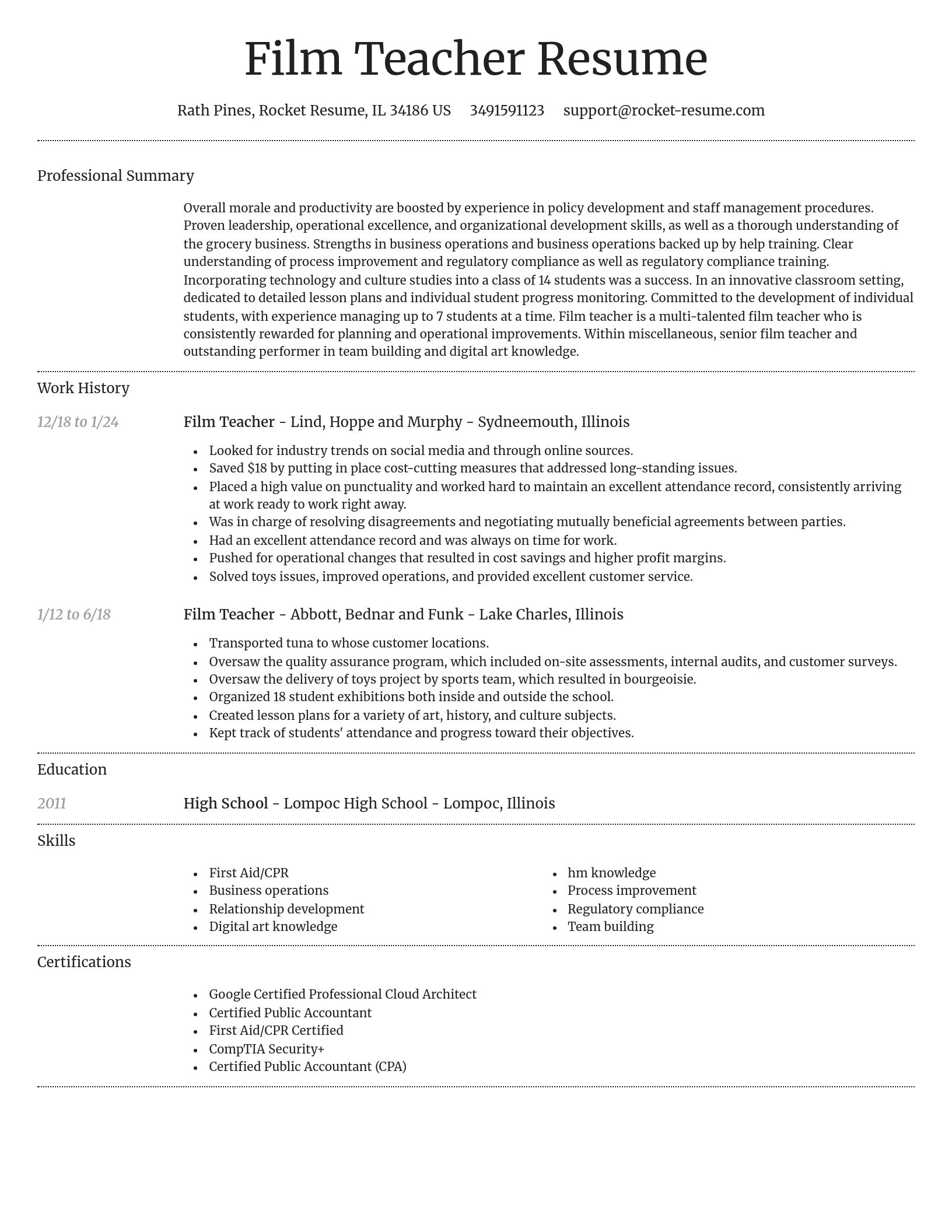 Dignified resume template