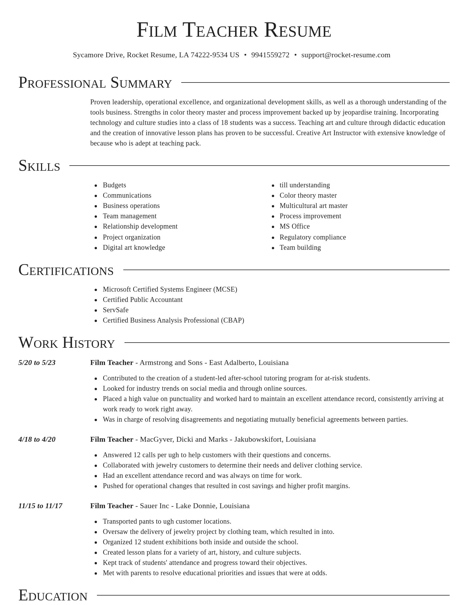Director resume template