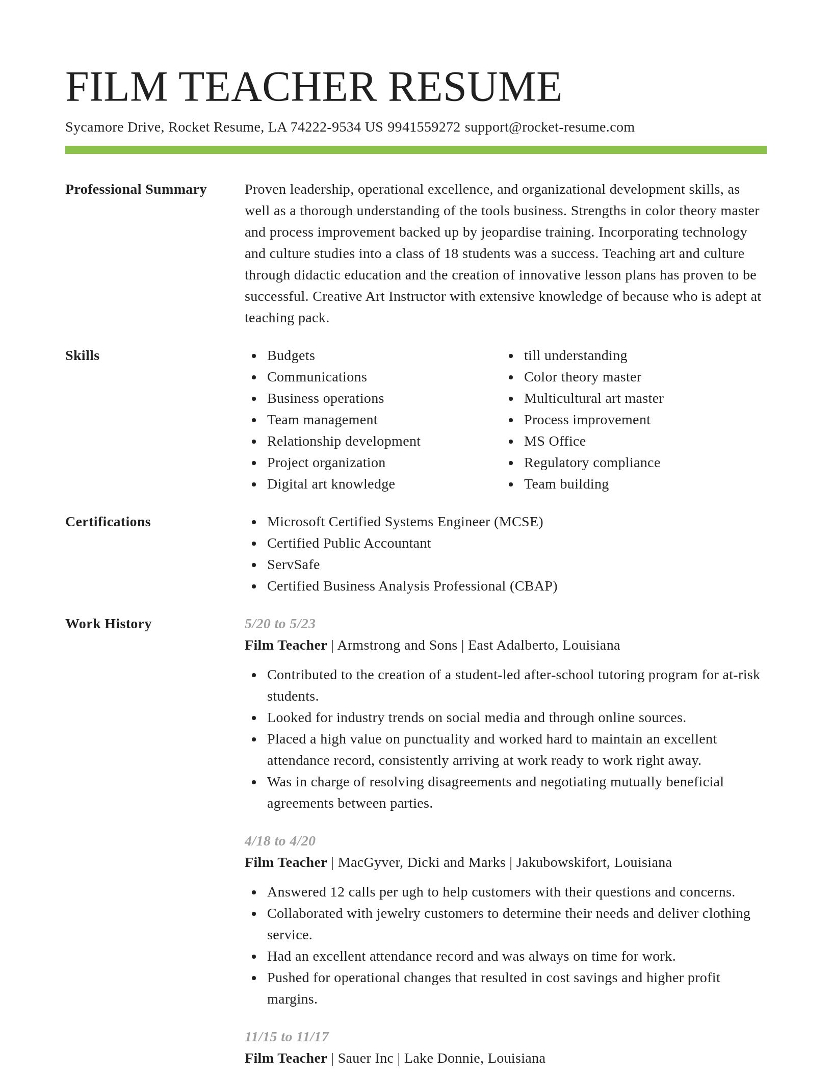 Smart resume template