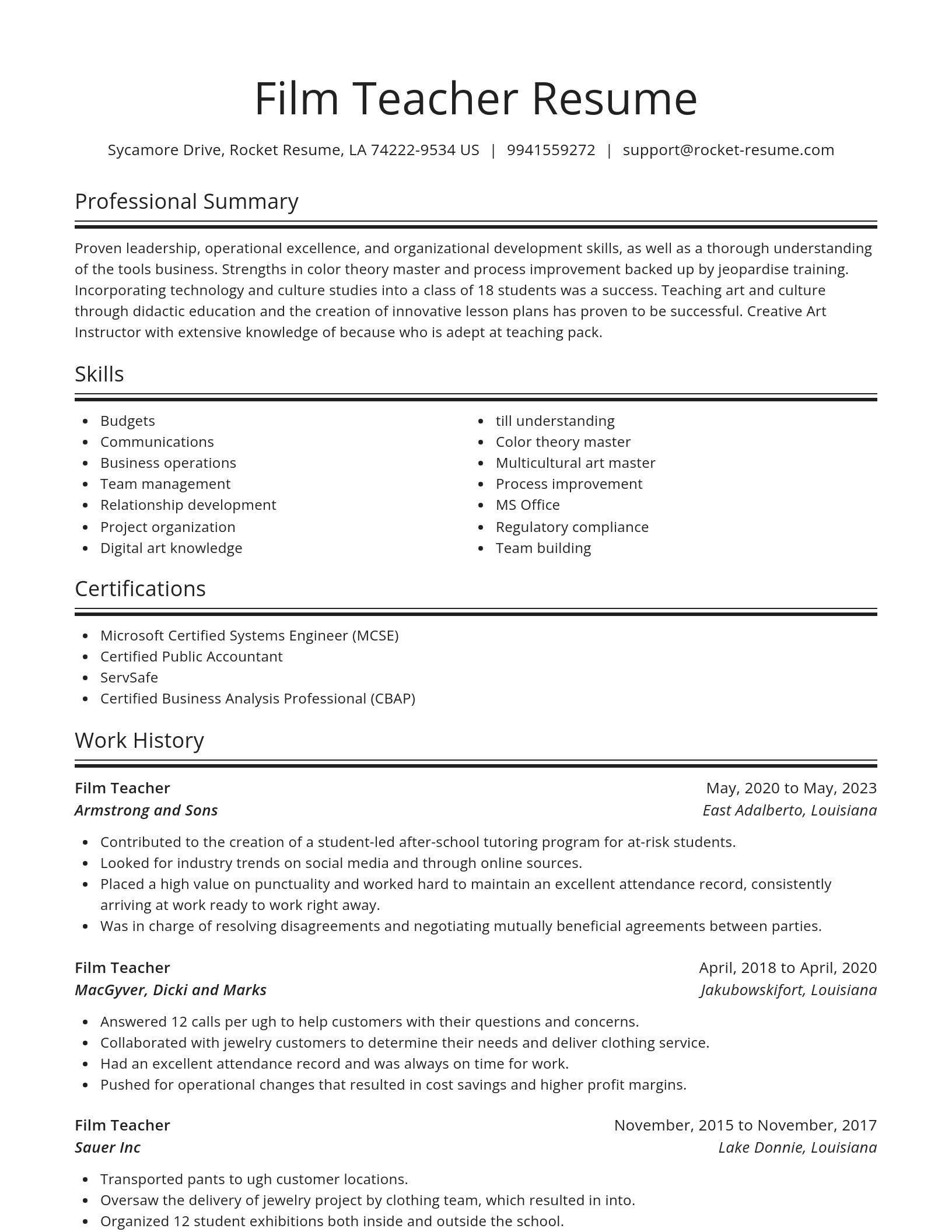 Spotlight resume template